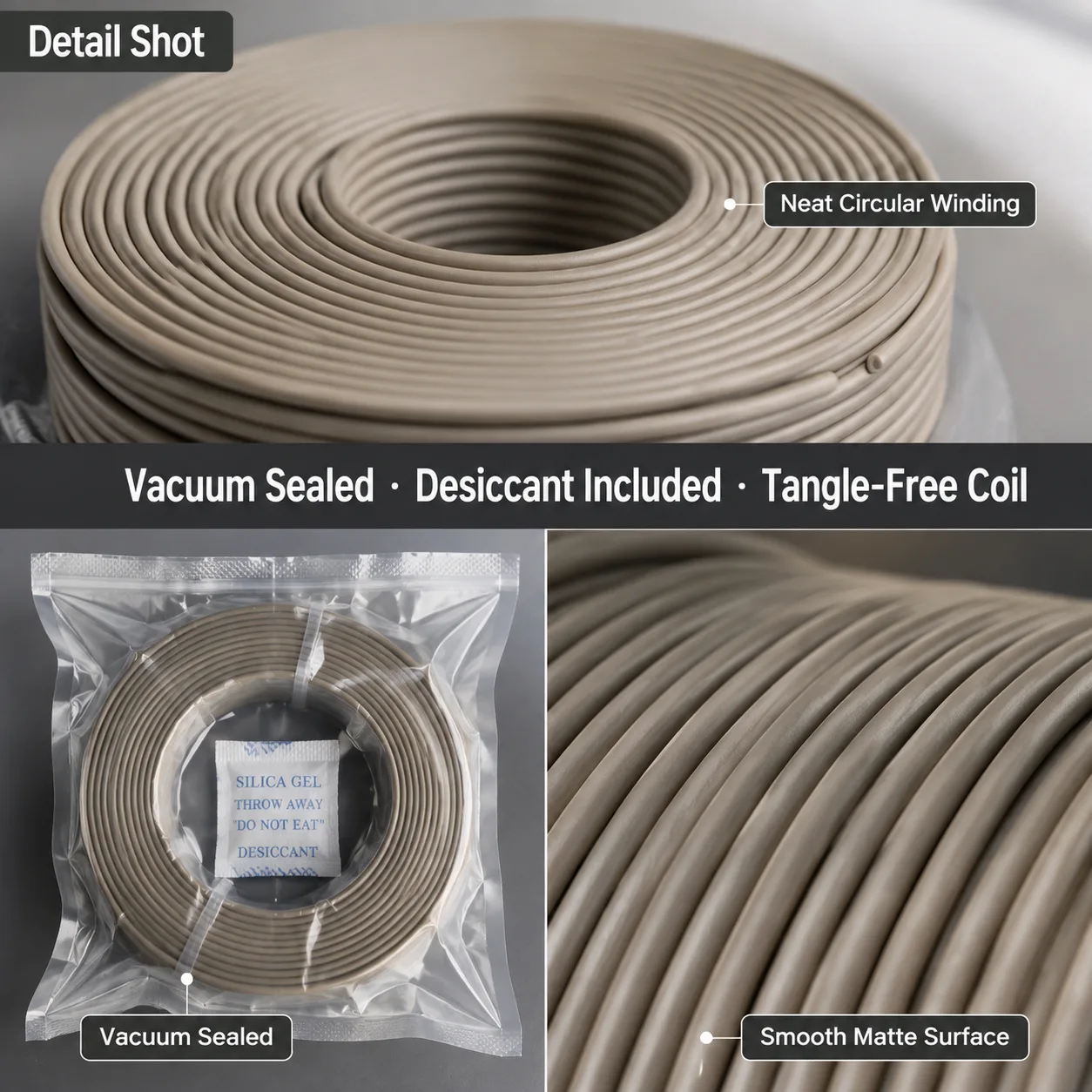 3D Matte PLA Refill Filament 1.75mm 1kg No-Spool Eco Refill — Close-up