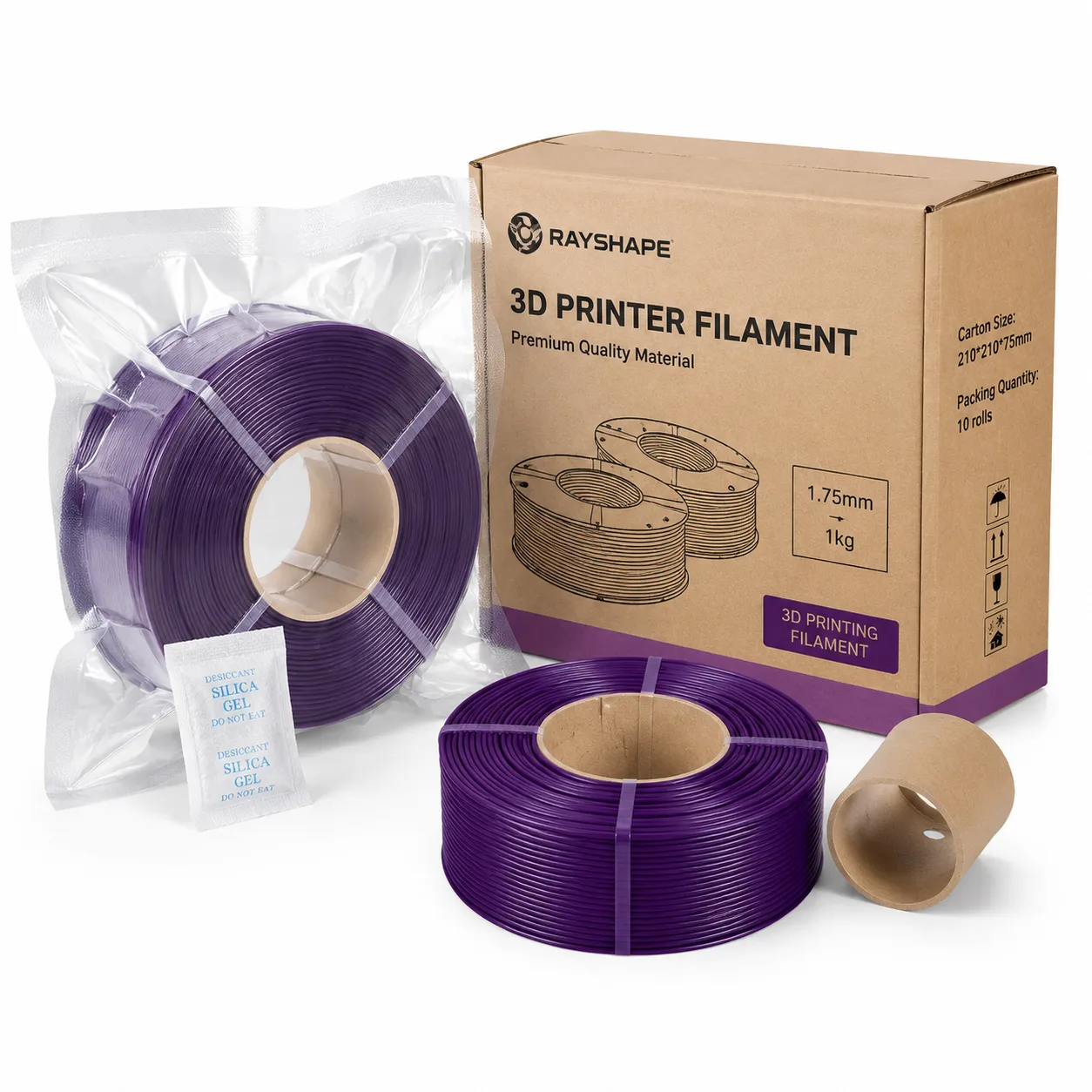 3D Matte PLA Refill Filament 1.75mm 1kg No-Spool Eco Refill — Product Images