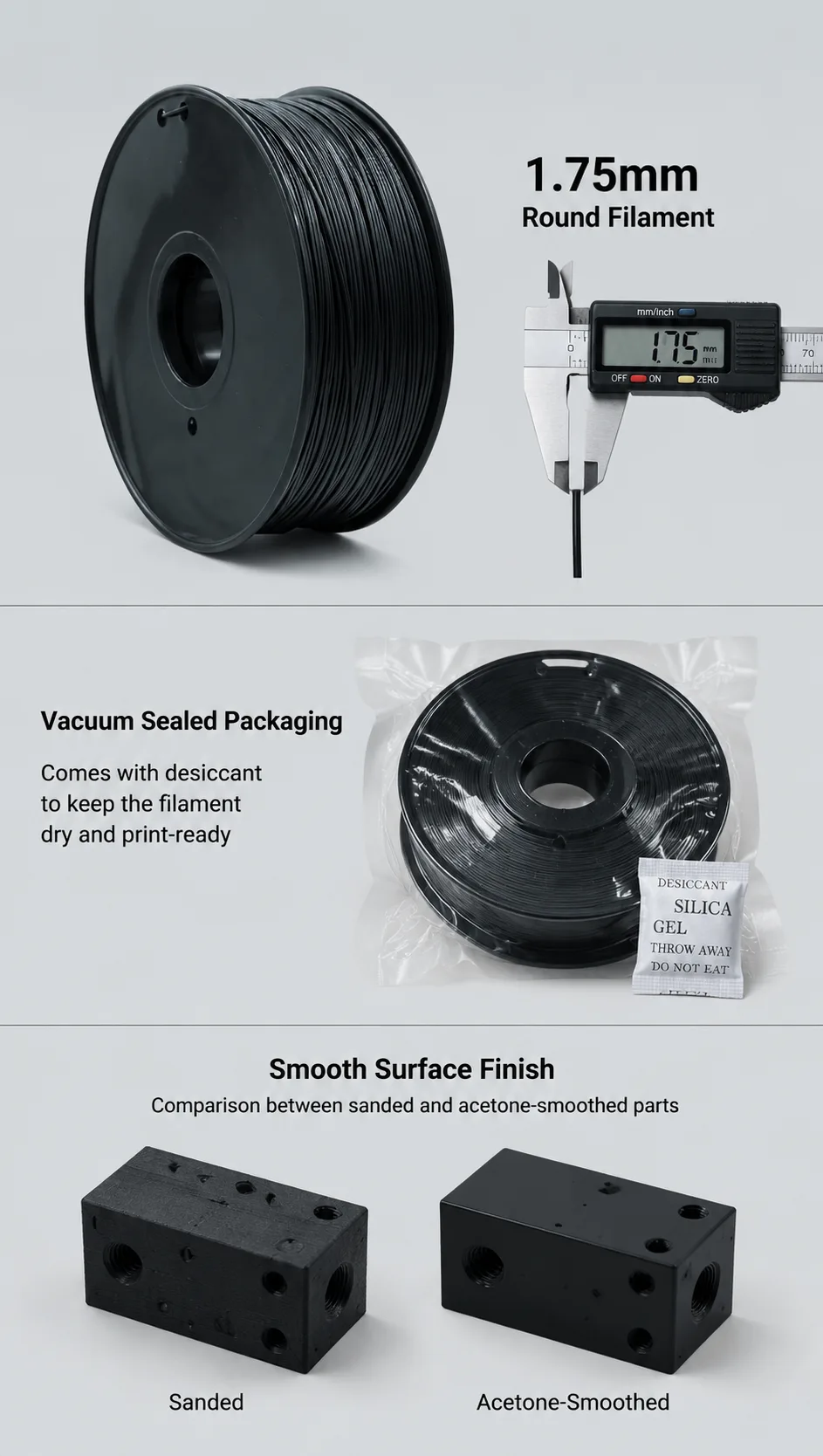 ABS Filament Fluorescent 1.75mm 1kg Yiqiu3D Impact Resistant Smoothable — Close-up