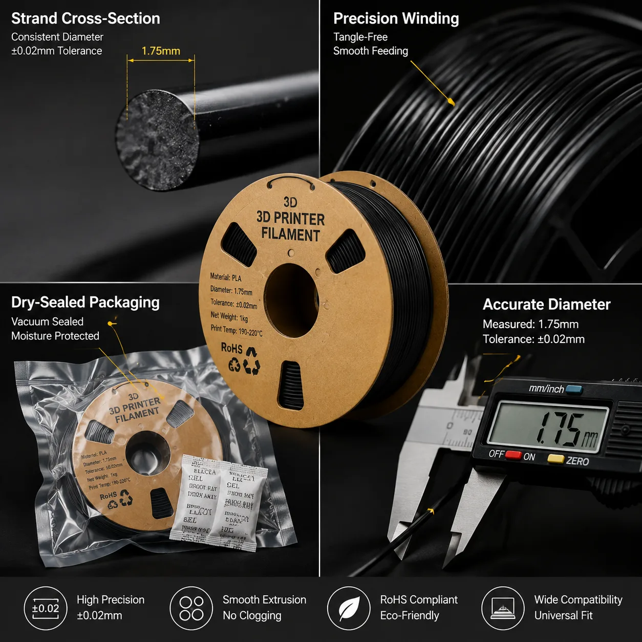 ASA Filament 1.75mm 1kg 340m UV-Resistant Outdoor — Close-up