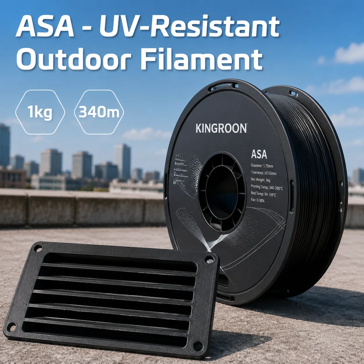ASA Filament 1.75mm 1kg 340m UV-Resistant Outdoor — view 6