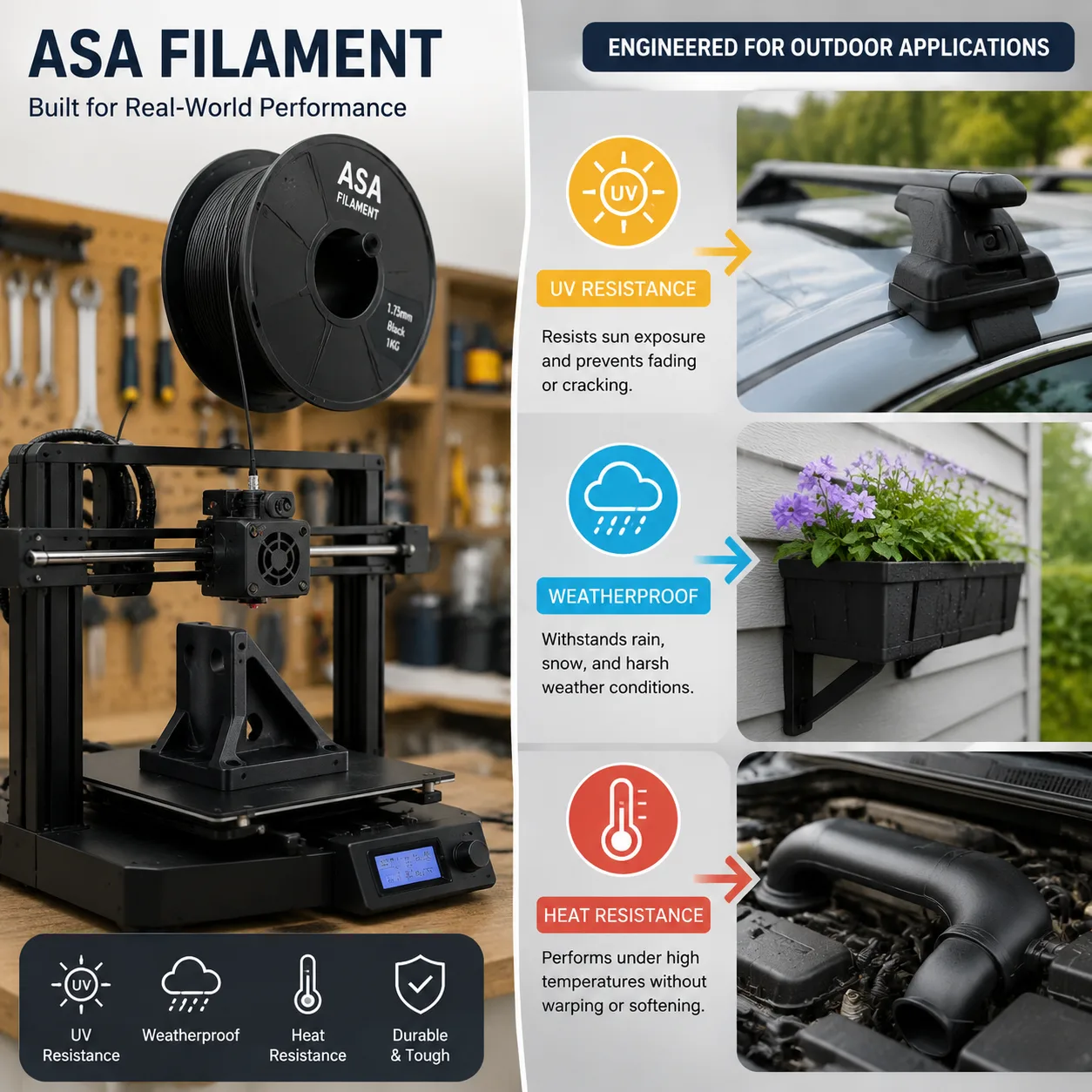 ASA Filament 1.75mm UV Resistant Outdoor Weatherproof Tough — Scene