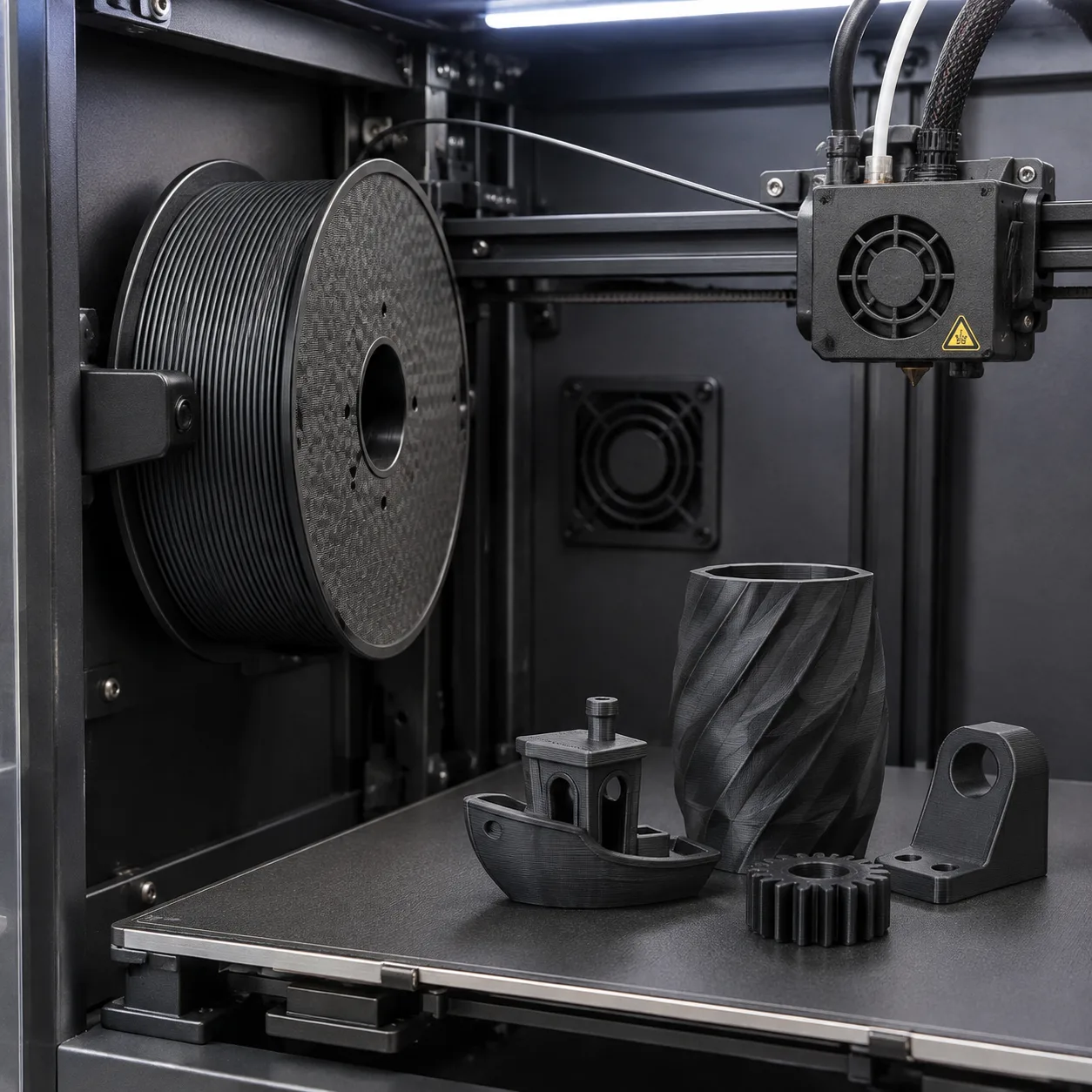 Carbon Fiber ABS Filament 1.75mm 1kg Yiqiu3D Low-Warp Stiffness — Product Images