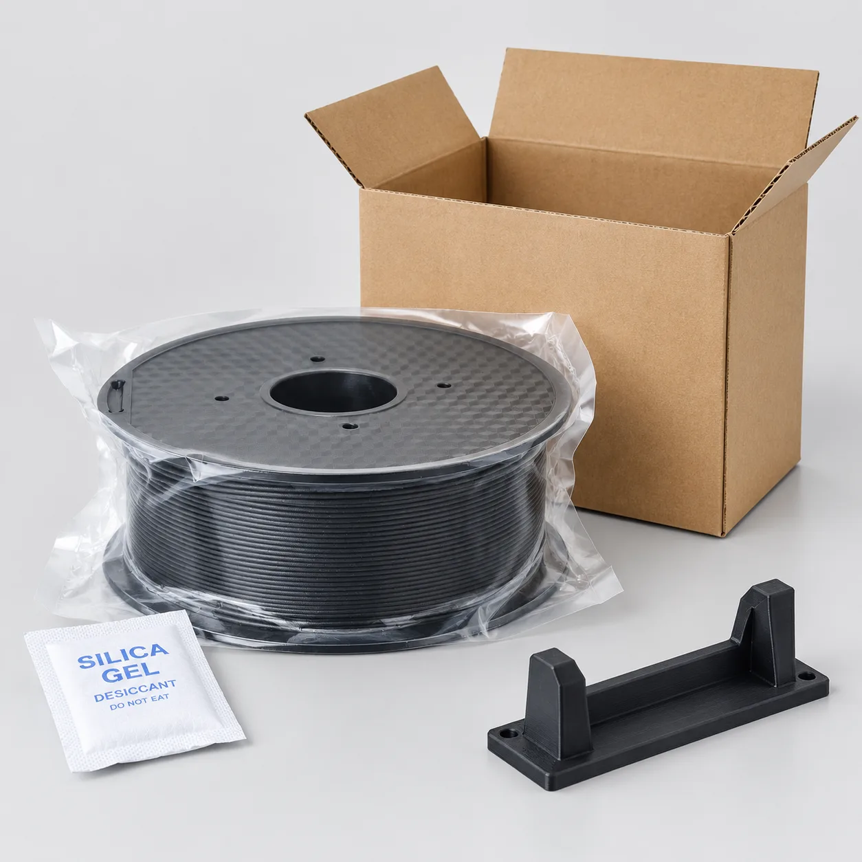 Carbon Fiber ABS Filament 1.75mm 1kg Yiqiu3D Low-Warp Stiffness — Product Images