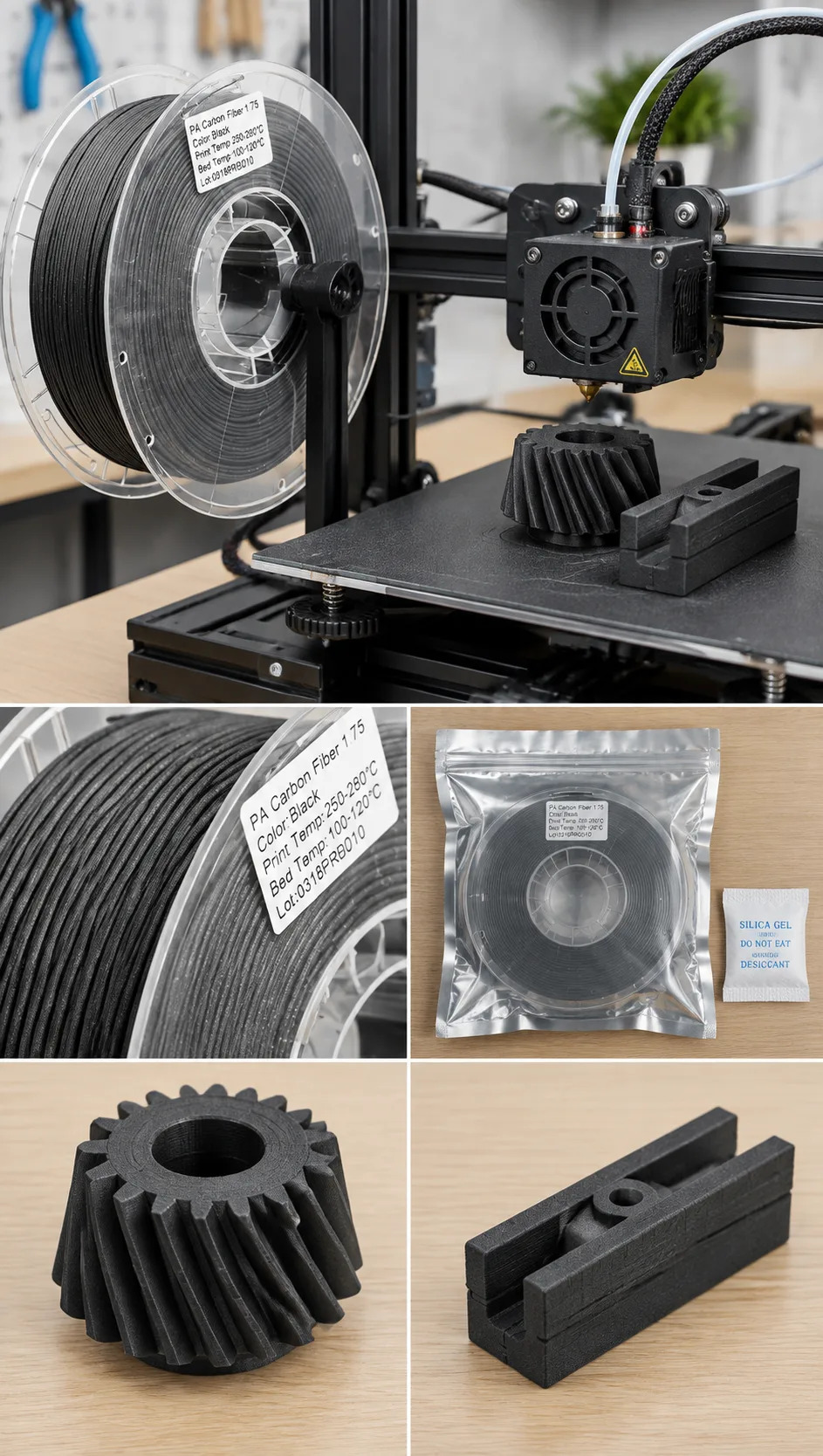 Factory Wholesale Carbon Fiber Nylon PA 1.75mm — Close-up