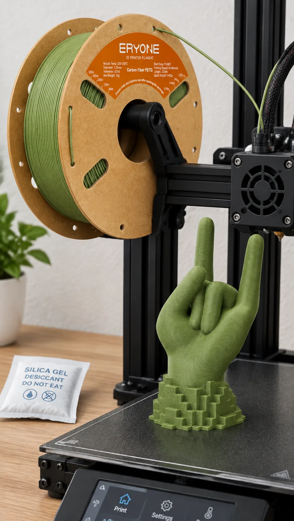 Carbon Fiber PETG Filament 1.75mm White Stiff Lightweight — Close-up