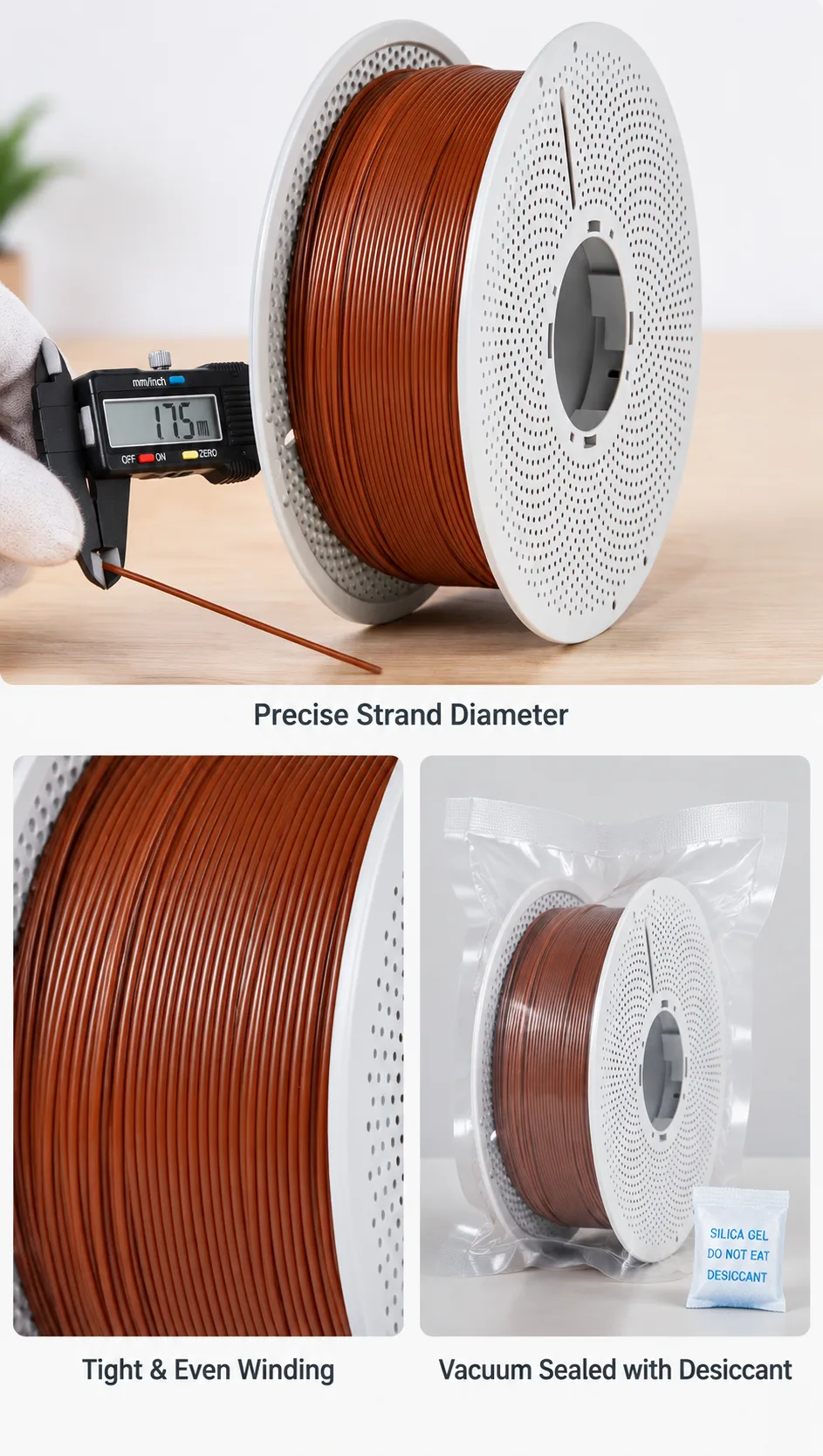 Dual Color Matte PLA Filament 1.75mm 1kg Yiqiu3D Two-Tone — Close-up