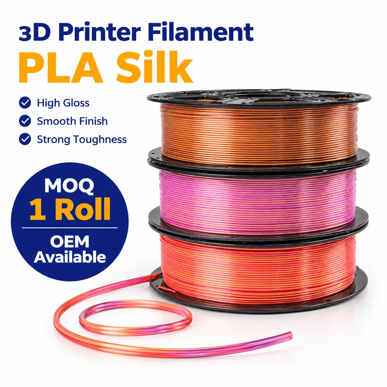 Dual Color Silk PLA Filament 1.75mm 1kg Net Yiqiu3D Dual-Gradient