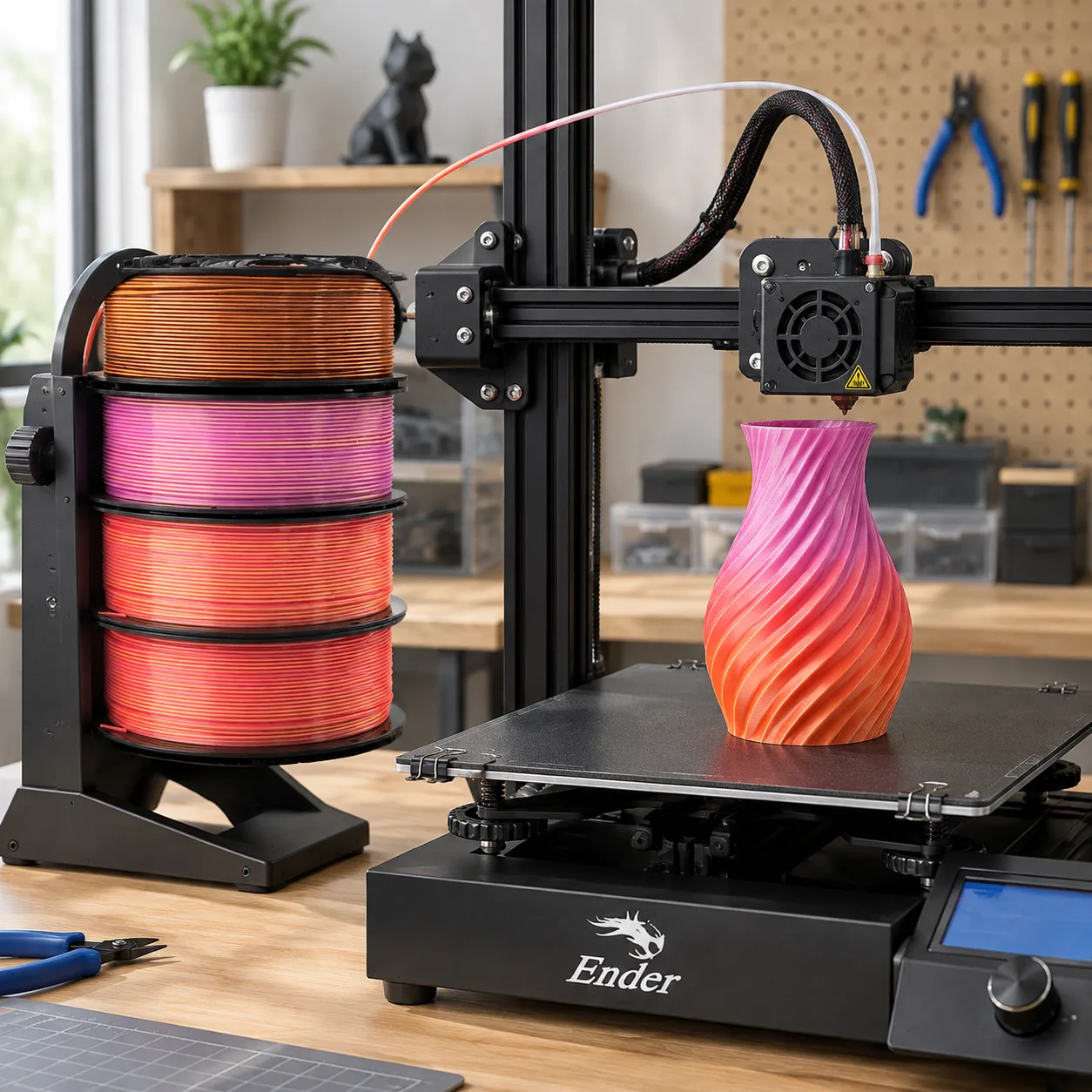 Dual Color Silk PLA Filament 1.75mm 1kg Net Yiqiu3D Dual-Gradient — Product Images