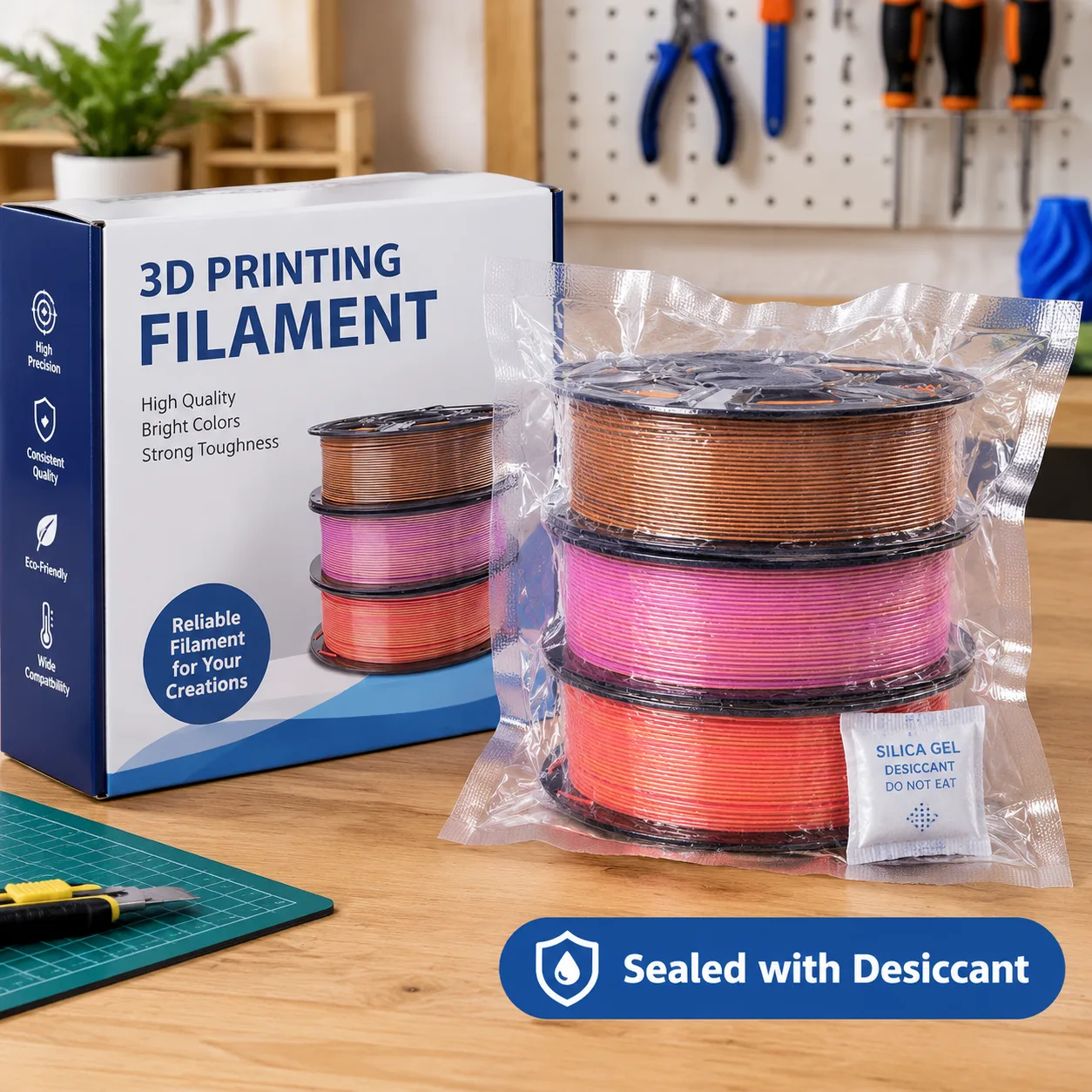 Dual Color Silk PLA Filament 1.75mm 1kg Net Yiqiu3D Dual-Gradient — Product Images