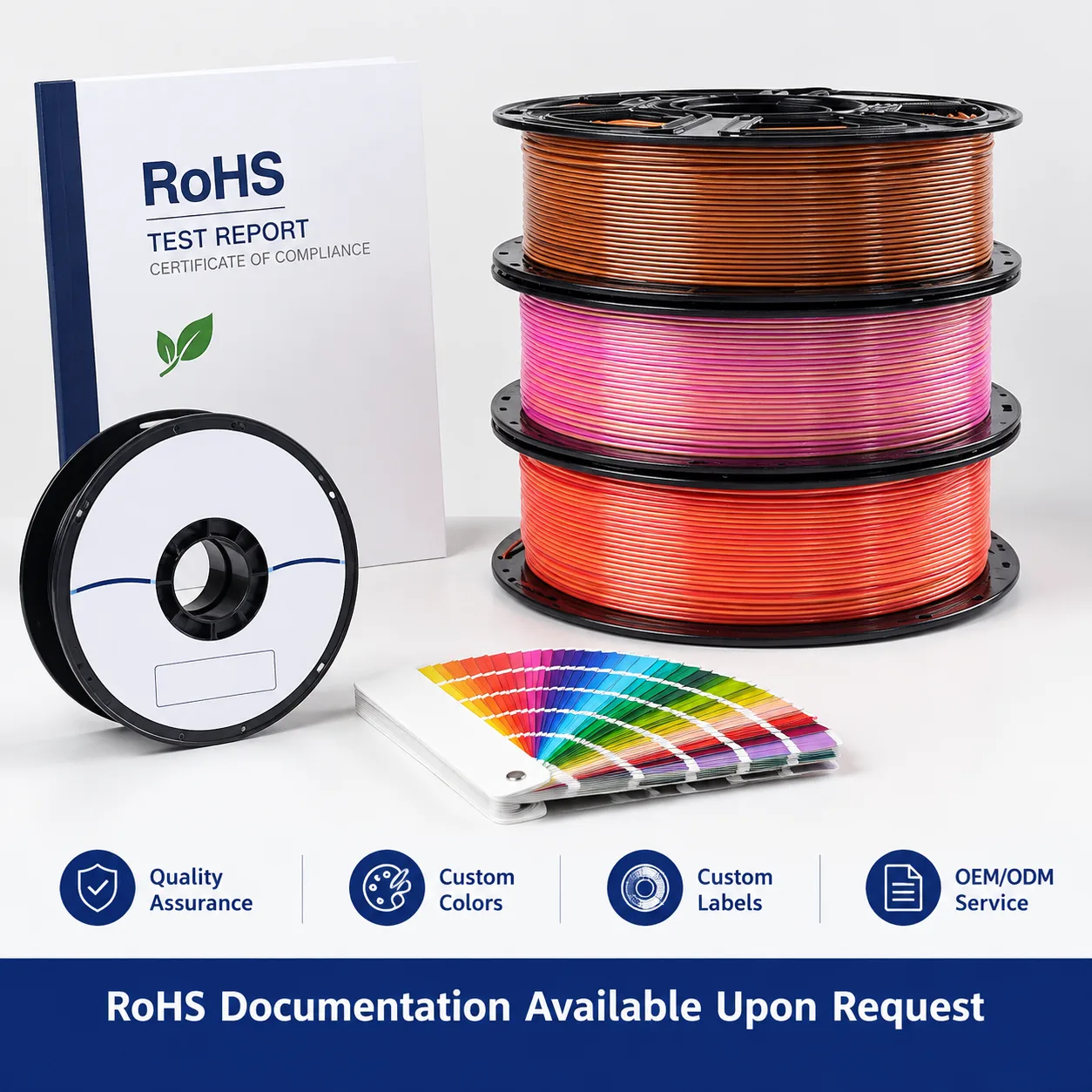 Dual Color Silk PLA Filament 1.75mm 1kg Net Yiqiu3D Dual-Gradient — Product Images