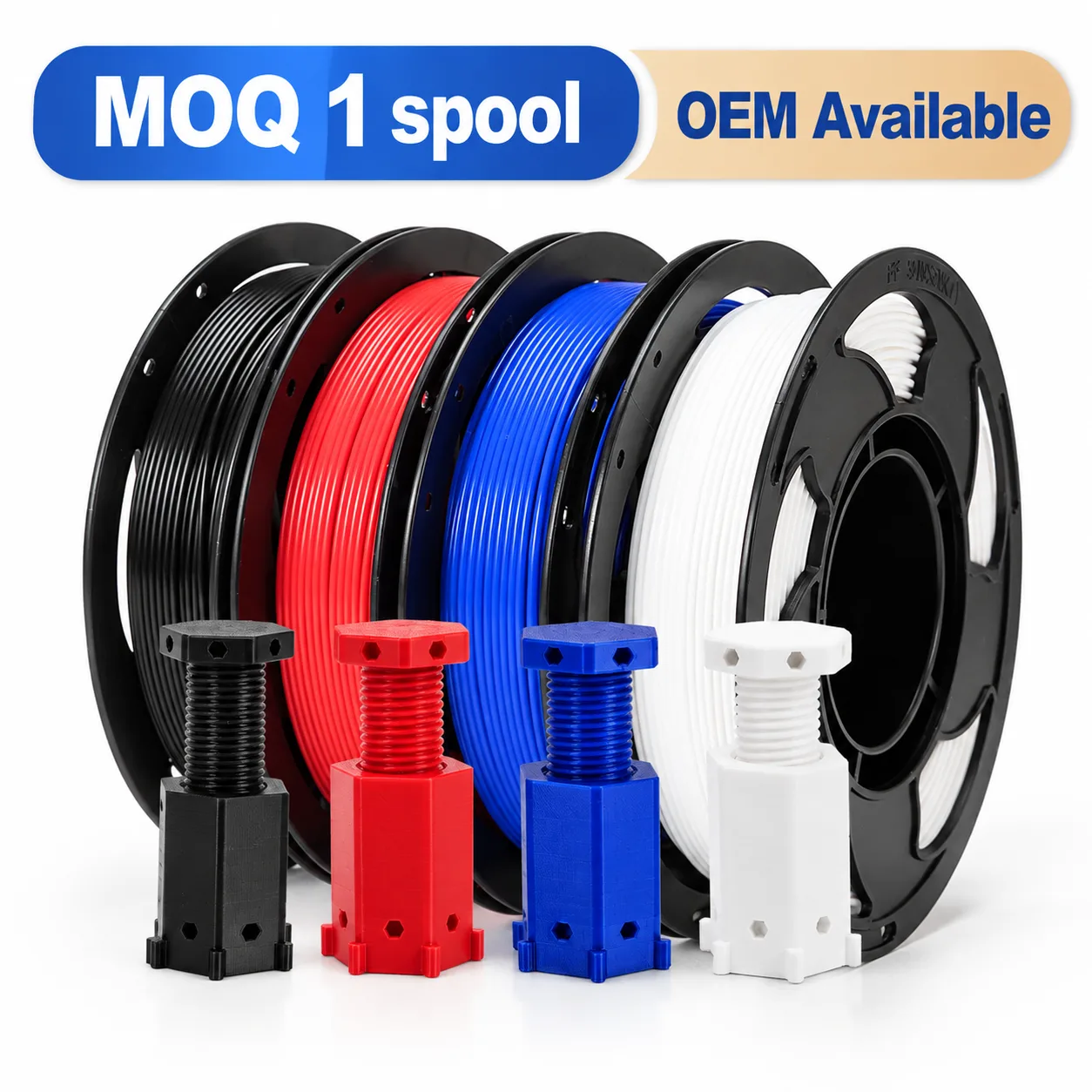 Yiqiu3D Eco-Friendly Strong Basic PLA Filament 1.75mm 1kg Solid Colors