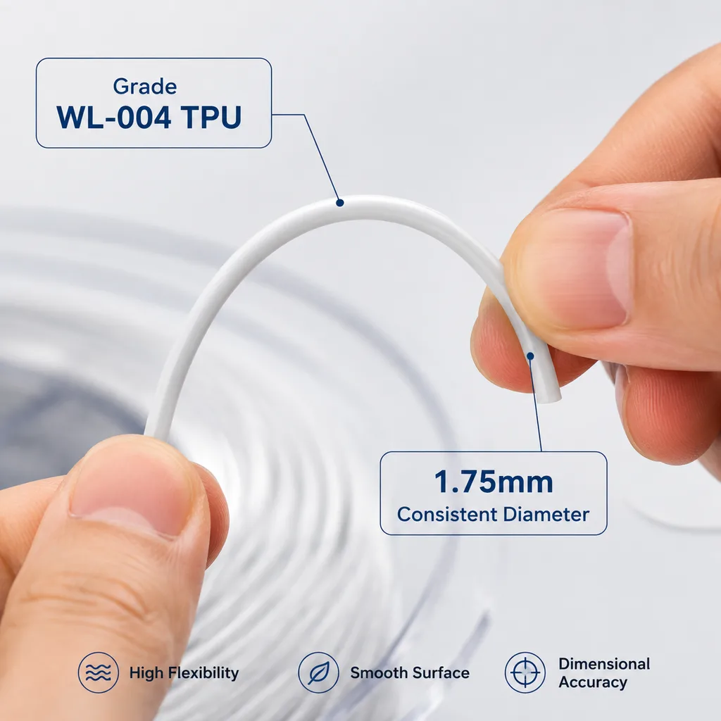 TPU 3D Printer Filament 1.75mm 1kg 330m Flexible Rubber Like — Product Images