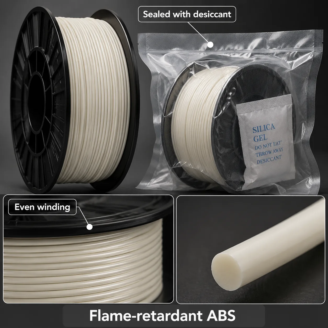 Flame Retardant ABS Filament 1.75mm Fire Resistant — Close-up