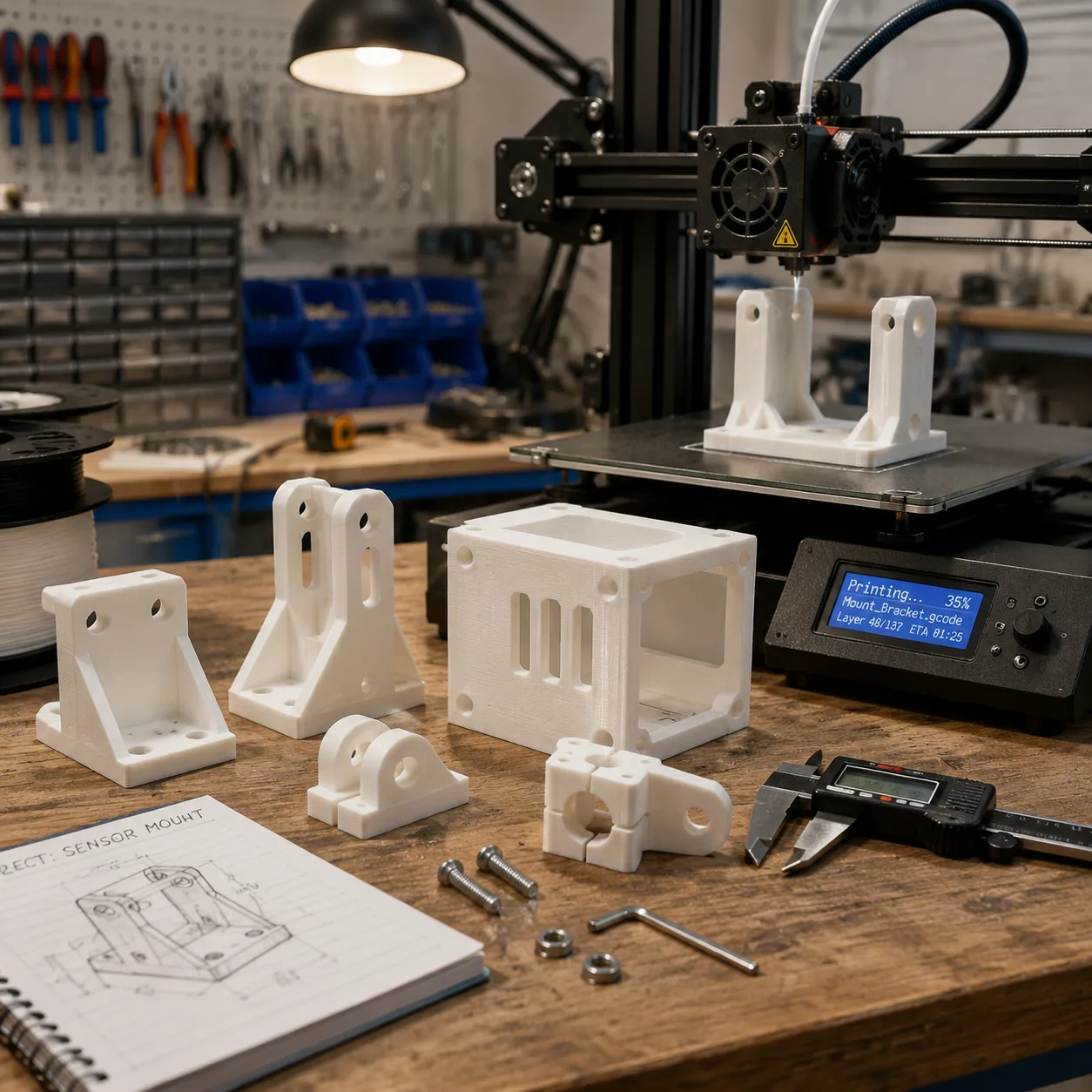 Glass Fiber PETG Filament 1.75mm 1kg White GF-PETG Stiff Tough — Product Images