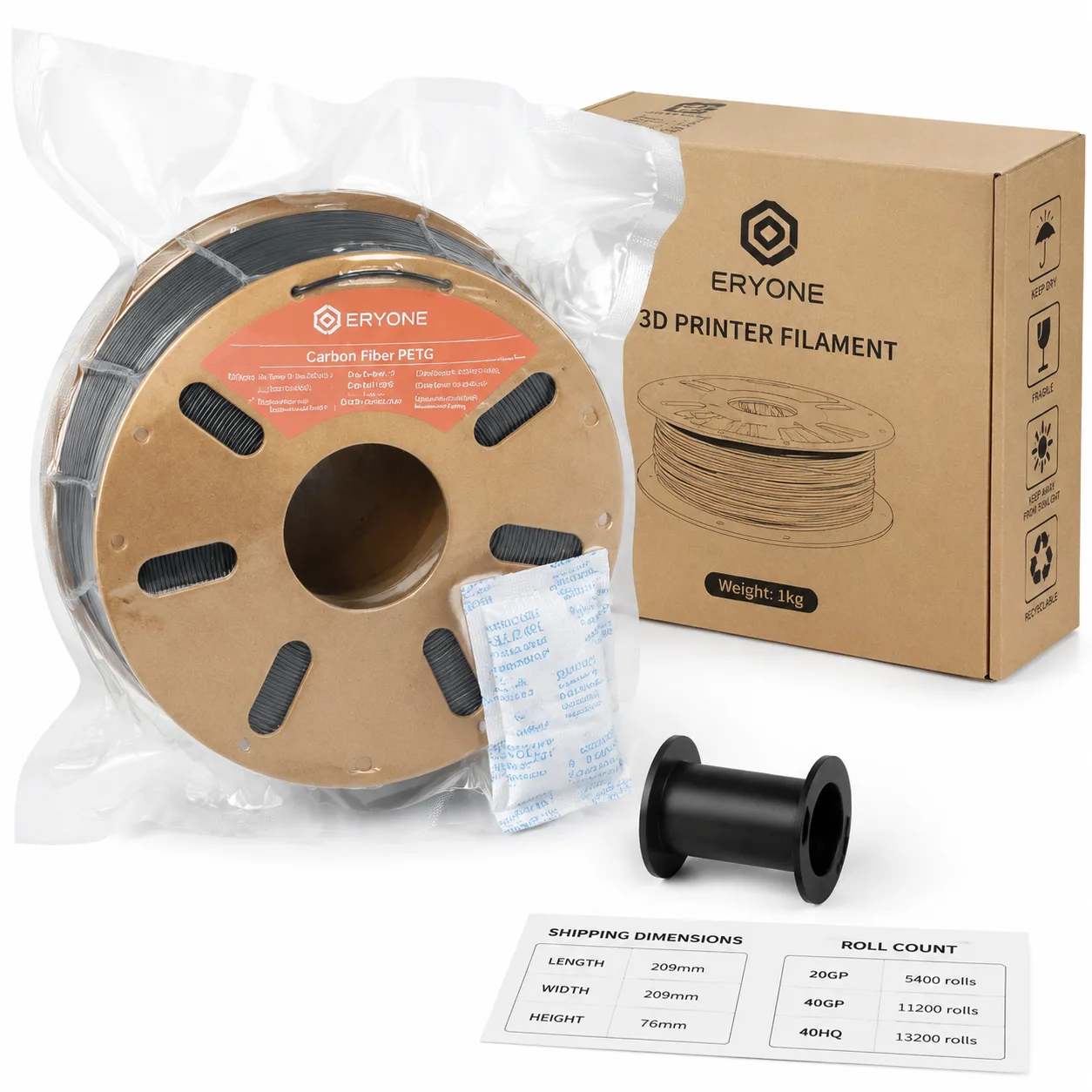 Glass Fiber PETG Filament 1.75mm 1kg White GF-PETG Stiff Tough — Product Images