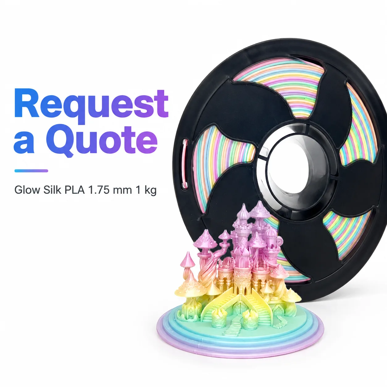 Glow in the Dark Silk PLA Filament 1.75mm 1kg Net Yiqiu3D Farm Grade Luminous — view 6