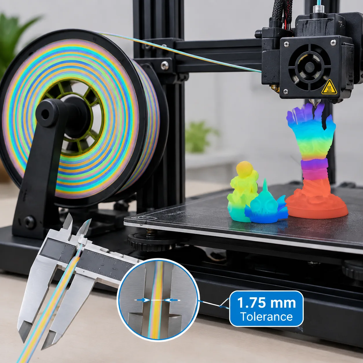 Glow-in-the-Dark PLA Filament 1.75mm 1kg Rainbow Night-Glow — Product Images