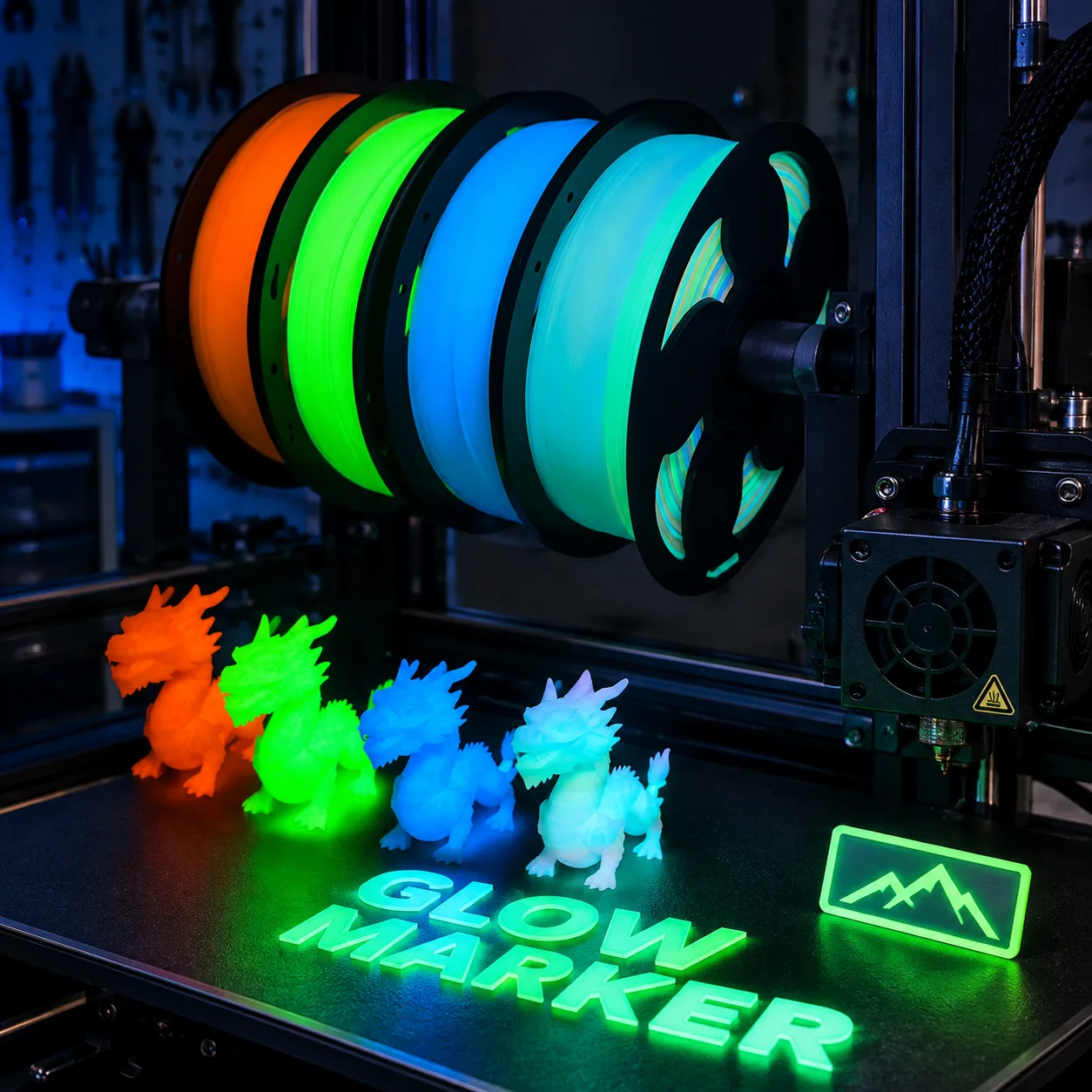 Glow-in-the-Dark PLA Filament 1.75mm 1kg Rainbow Night-Glow — Product Images