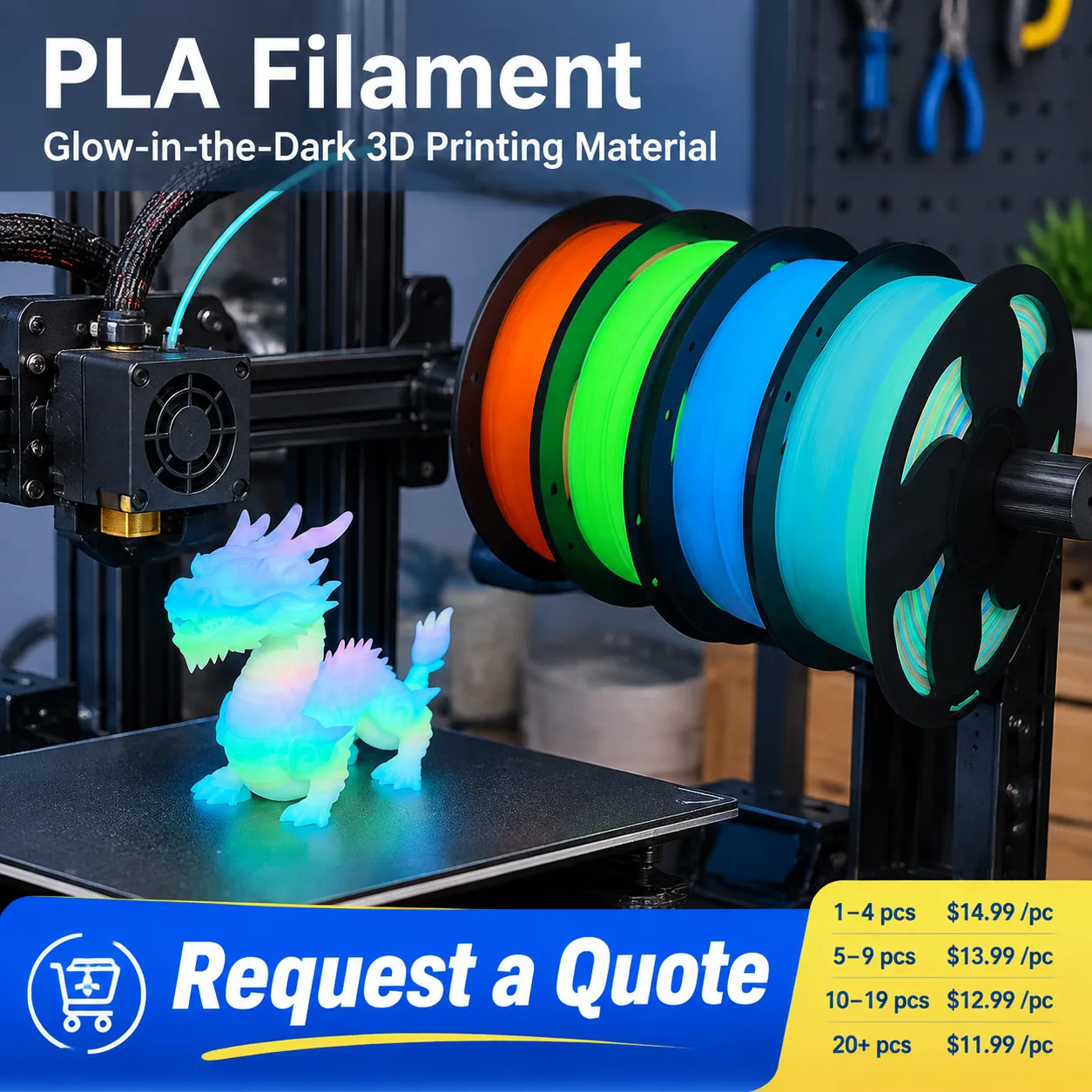 Glow-in-the-Dark PLA Filament 1.75mm 1kg Rainbow Night-Glow — view 6