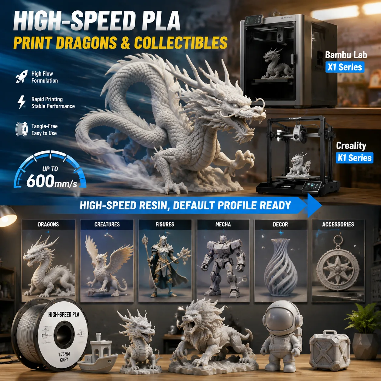 Yiqiu3D High Speed PLA Filament 1.75mm 1kg — Scene