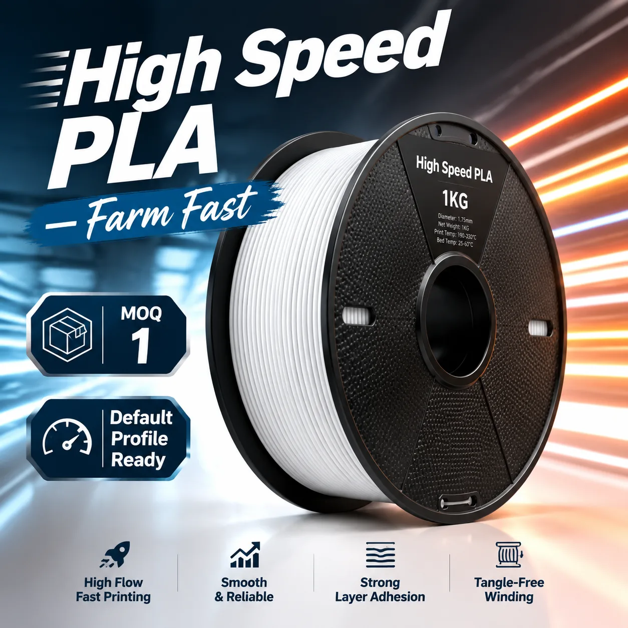 Yiqiu3D High Speed PLA Filament 1.75mm 1kg — view 6