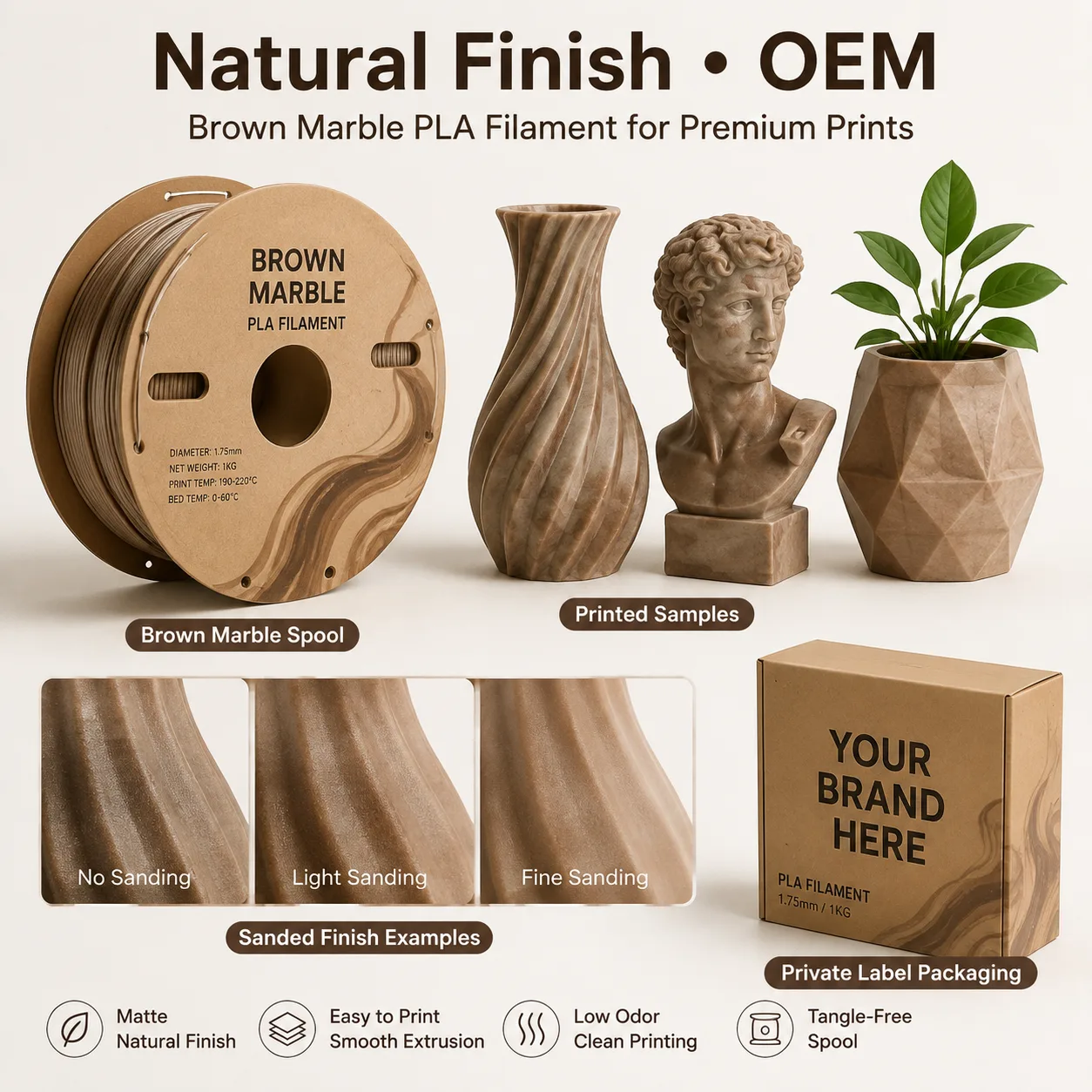 Marble PLA Filament — Product Images