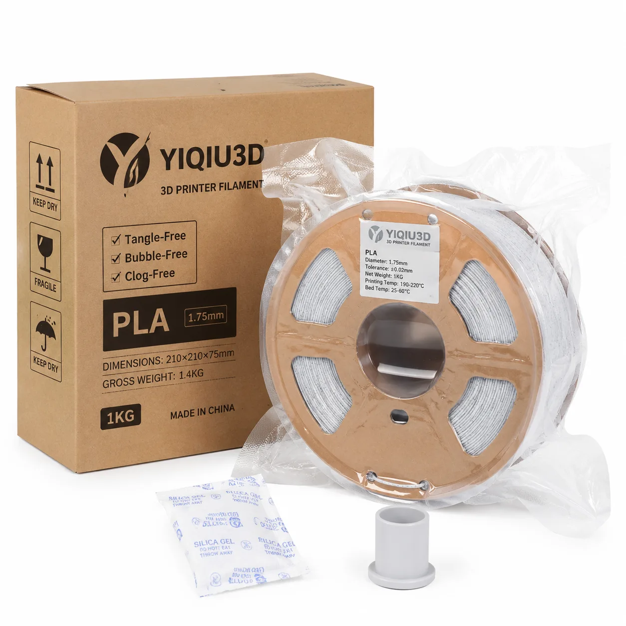 Yiqiu3D Marble PLA Filament 1.75mm 1kg Realistic Stone Texture 8 Marble Tones — Product Images