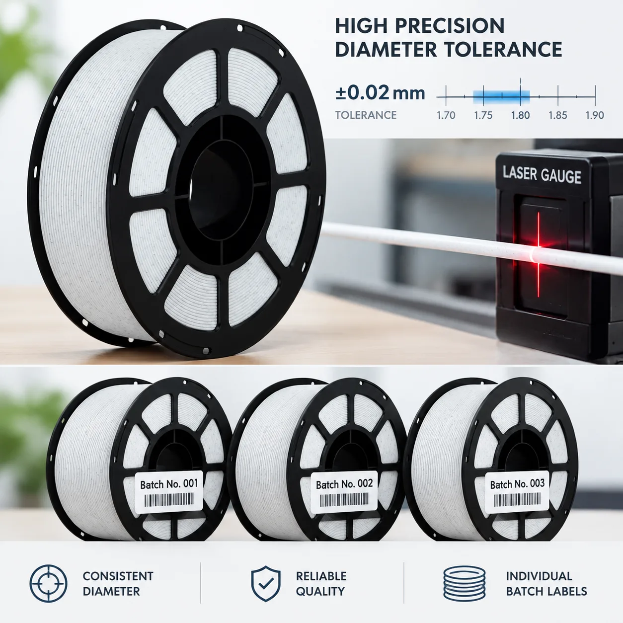 Marble PLA 3D Printer Filament Stone-Texture Finish 8 Marble Tones Architectural Decor — Product Images