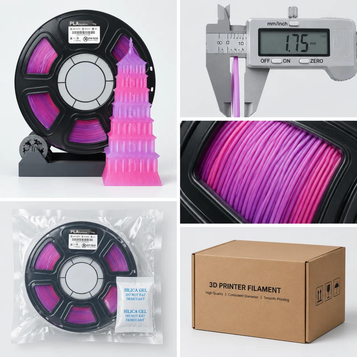 Matte PLA Filament Four Seasons 1.75mm 1kg Yiqiu3D Matte Finish — Close-up