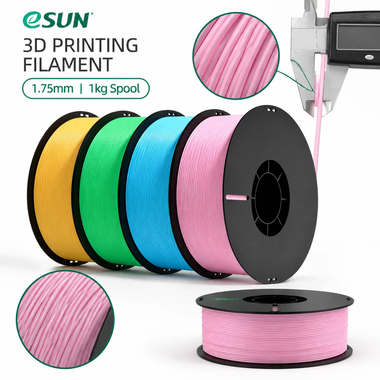 Matte PLA Filament 8 Pack 1.75mm 8x250g Color Sampler — Product Images