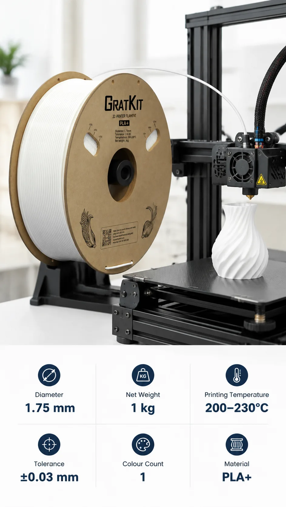 OEM PLA+ Marble — Spec Sheet