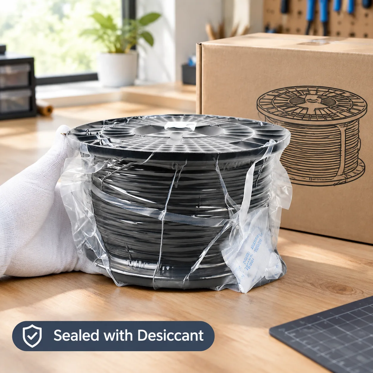 PETG Filament Black 1.75mm 1kg Yiqiu3D Tough Layer Bonding — Product Images