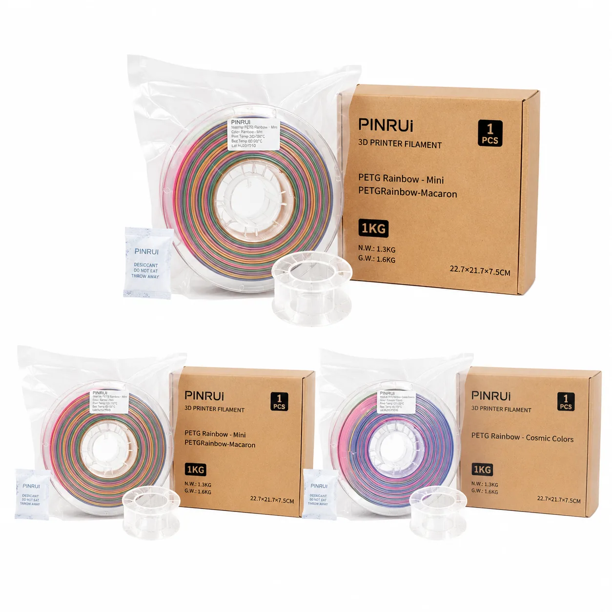 PETG Rainbow Filament 1.75mm 1KG Gradient Macaron Cosmic Colors Durable Art — Product Images
