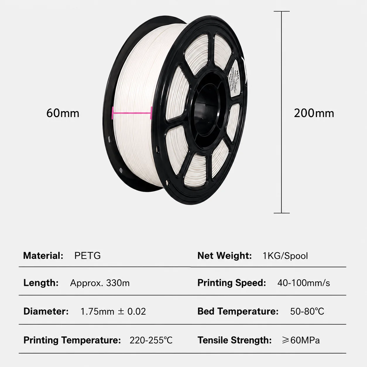 PETG Filament 1.75mm 1kg Single Color 22 Colors — Product Images