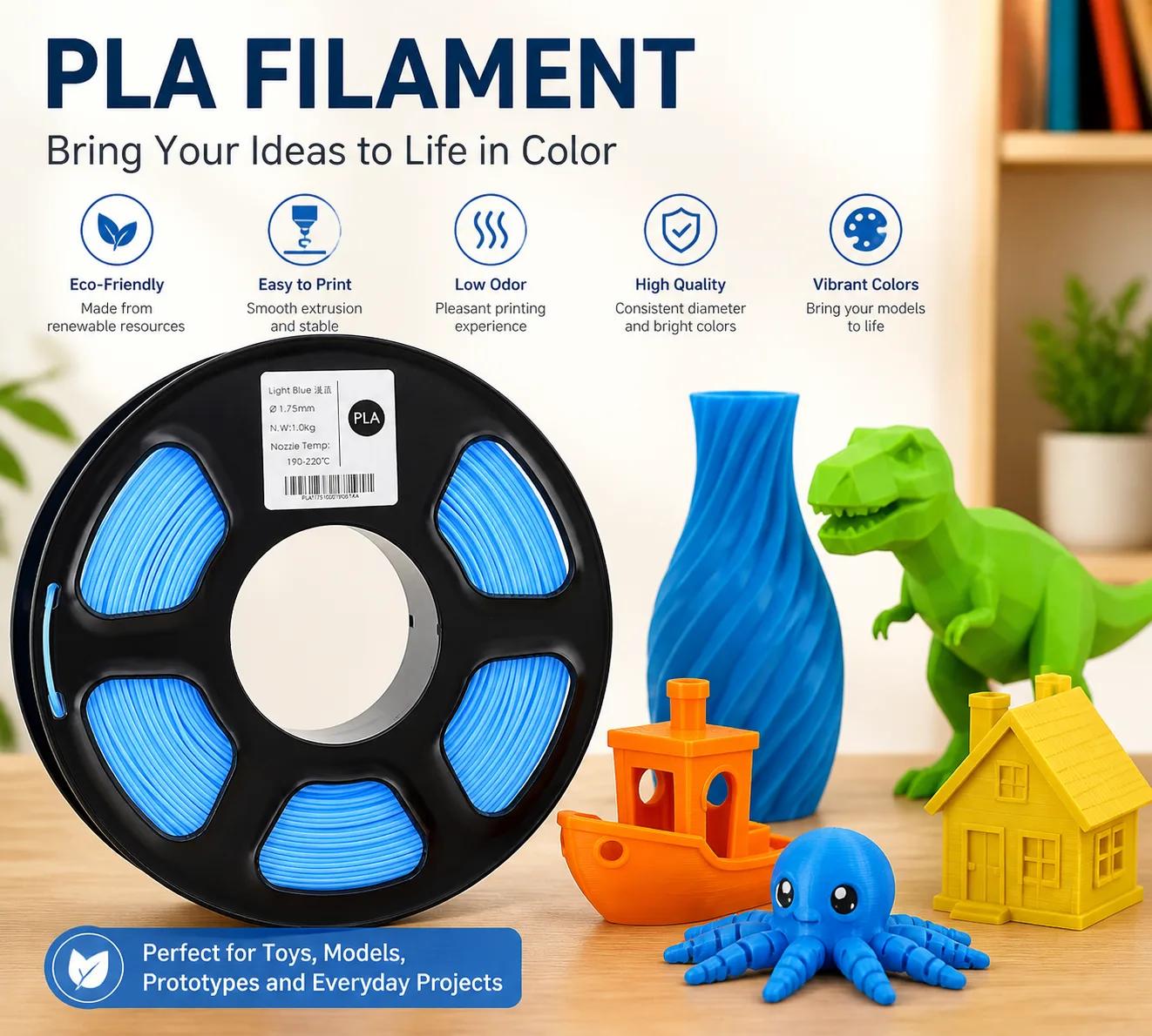 PLA Filament 1.75mm 1kg Single Color 51 Colors — Scene
