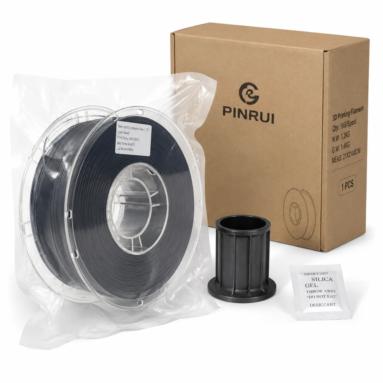 PLA-CF Carbon Fiber Filament 1.75mm 1kg Lightweight High-Stiffness Matte Lava Gray — Product Images