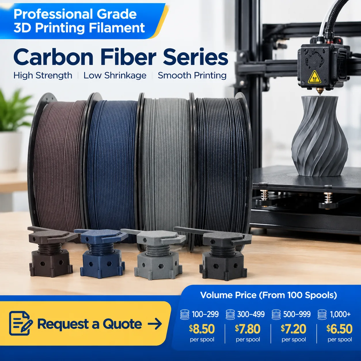 Yiqiu3D PLA CF & PLA GF Filament 1.75 mm 1 kg Fiber-Reinforced — view 6