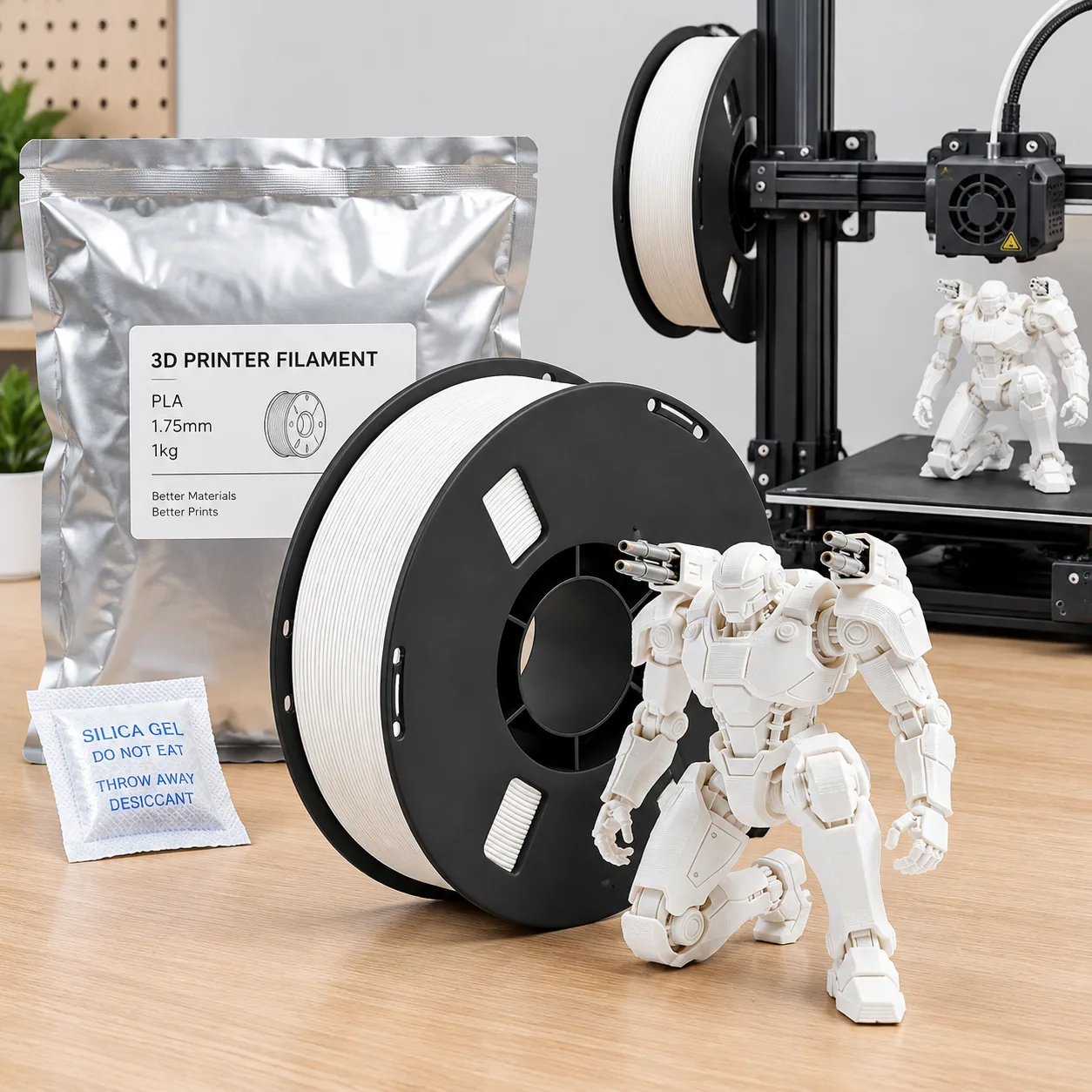 PLA+ 3D Printer Filament Enhanced Toughness 8 Vivid Colors Less Brittle Models — Product Images