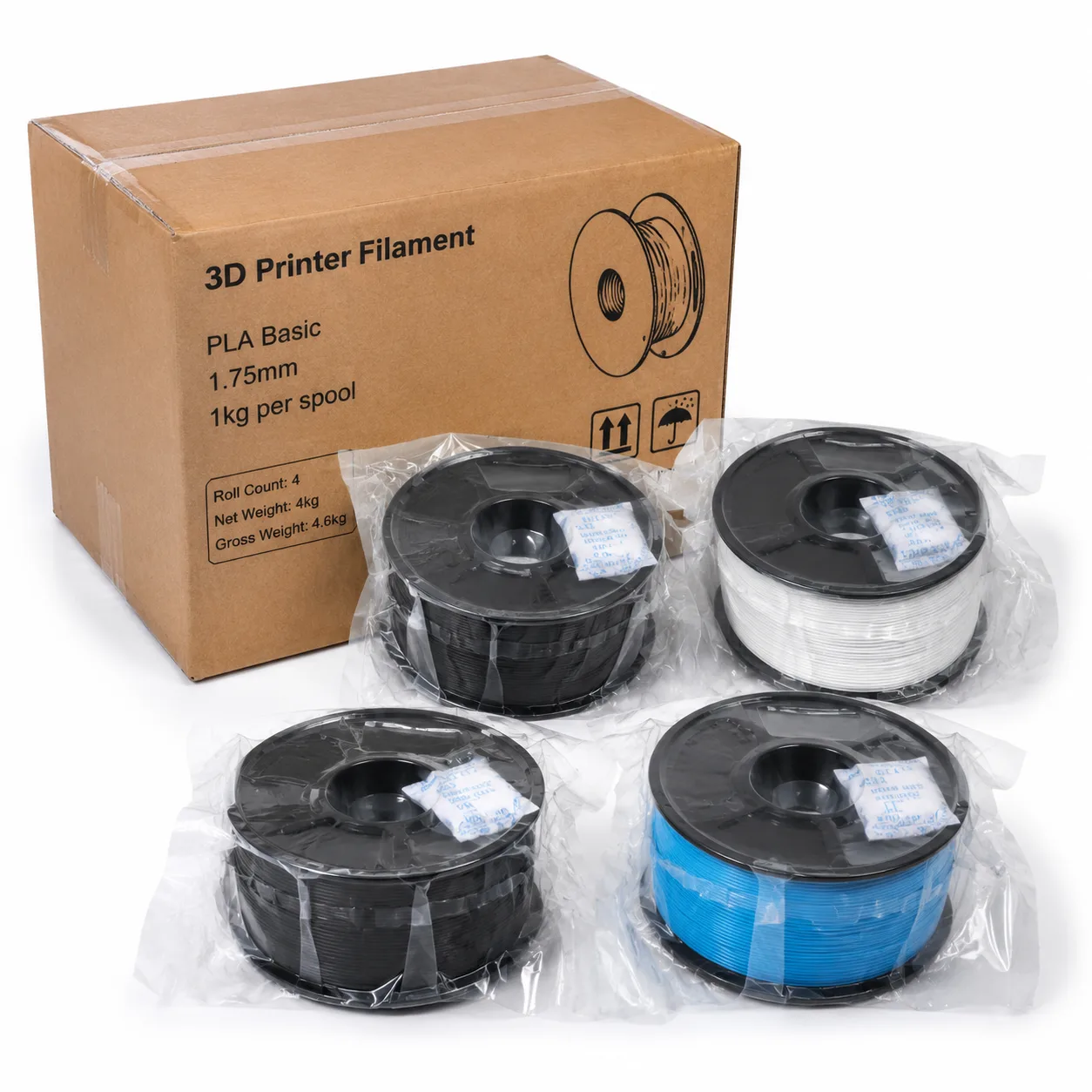 PLA Filament 1.75mm Basic Refill No-Spool & Removable Spool — Product Images