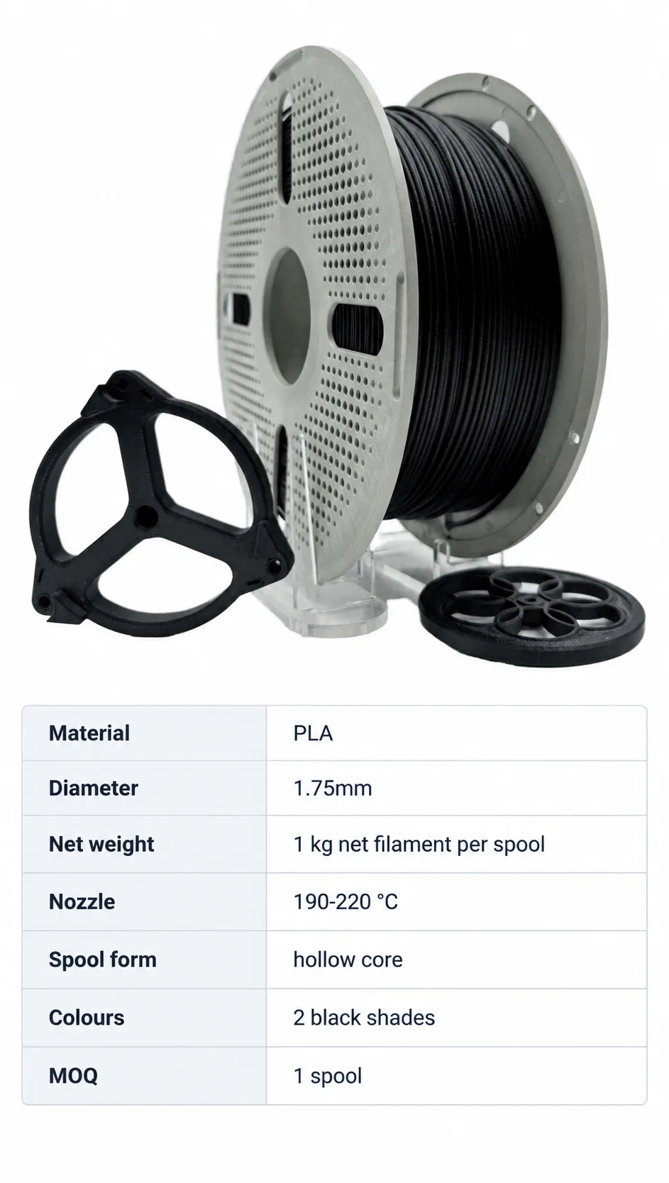 Yiqiu3D PLA 1.75mm — Spec Sheet