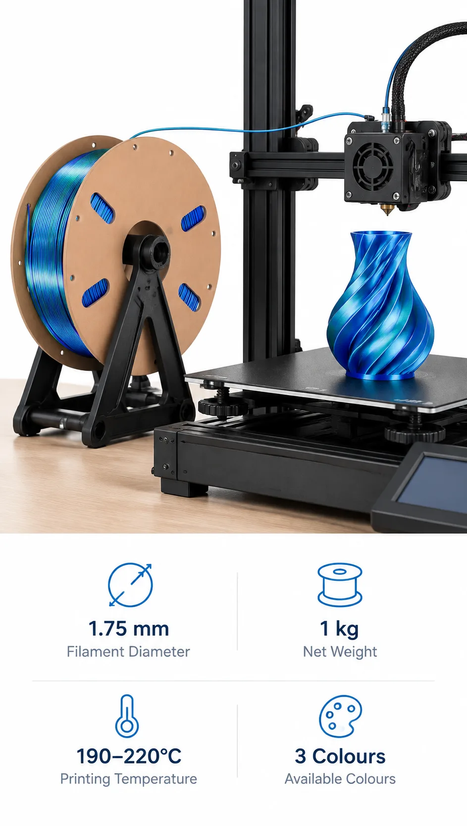 Yiqiu3D PLA 1.75mm — Spec Sheet