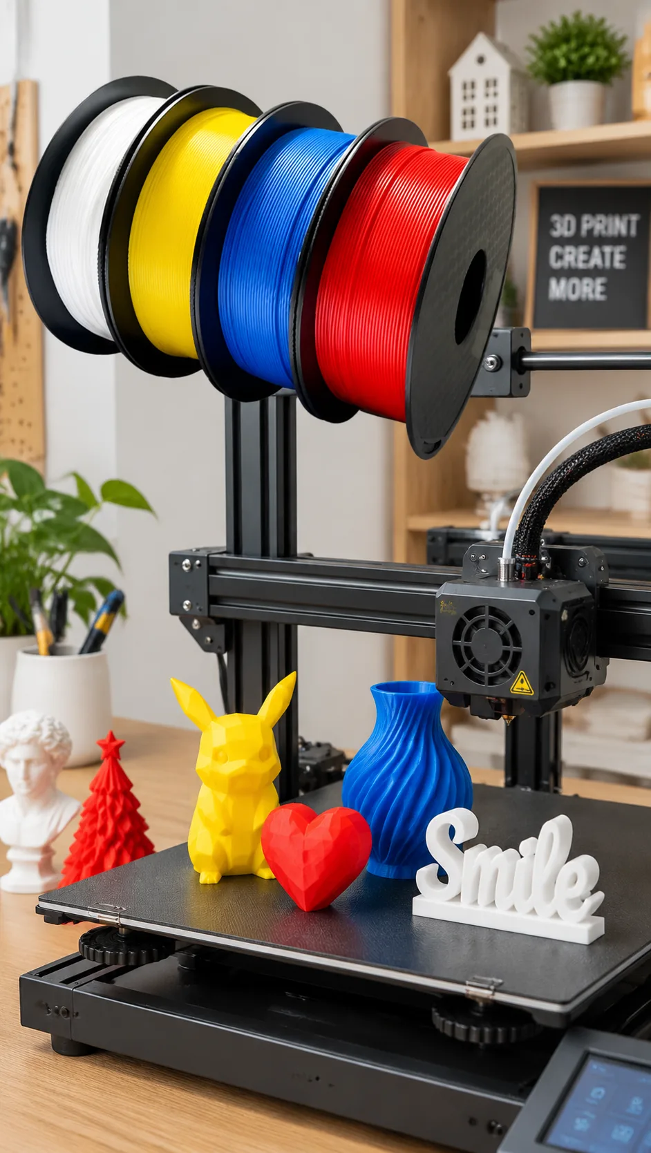 PLA 3D Printer Filament 1.75mm 8 Vivid Colors Silk Gold Low Warp Odorless Filament — Scene