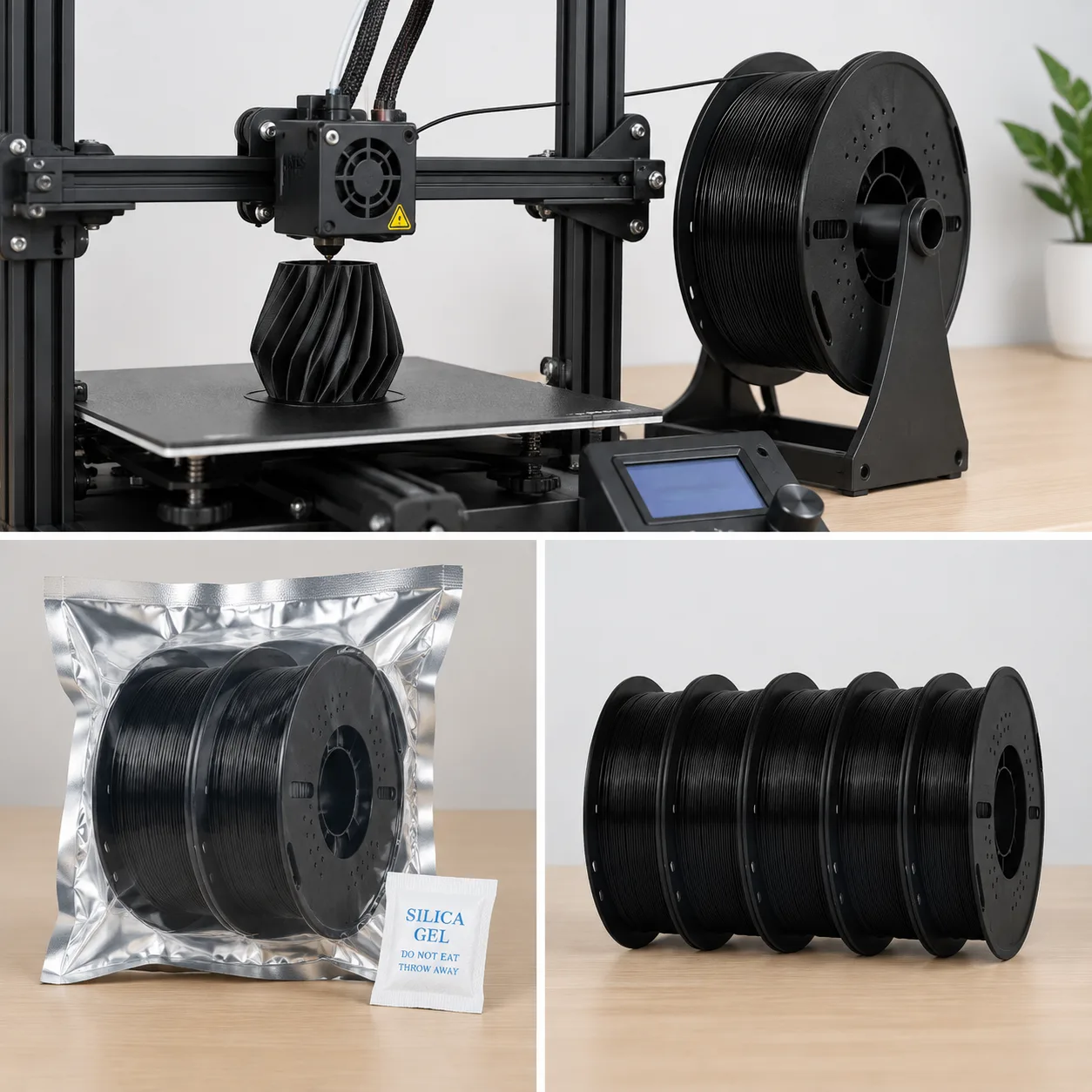 PLA 3D Printer Filament 1.75mm 8 Vivid Colors Silk Gold Low Warp Odorless Filament — Product Images