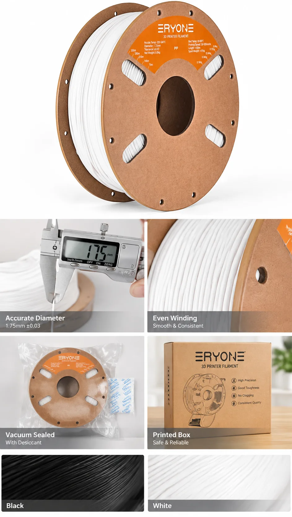PP Filament 900g 1.75mm Yiqiu3D Chemical-Resistant — Close-up
