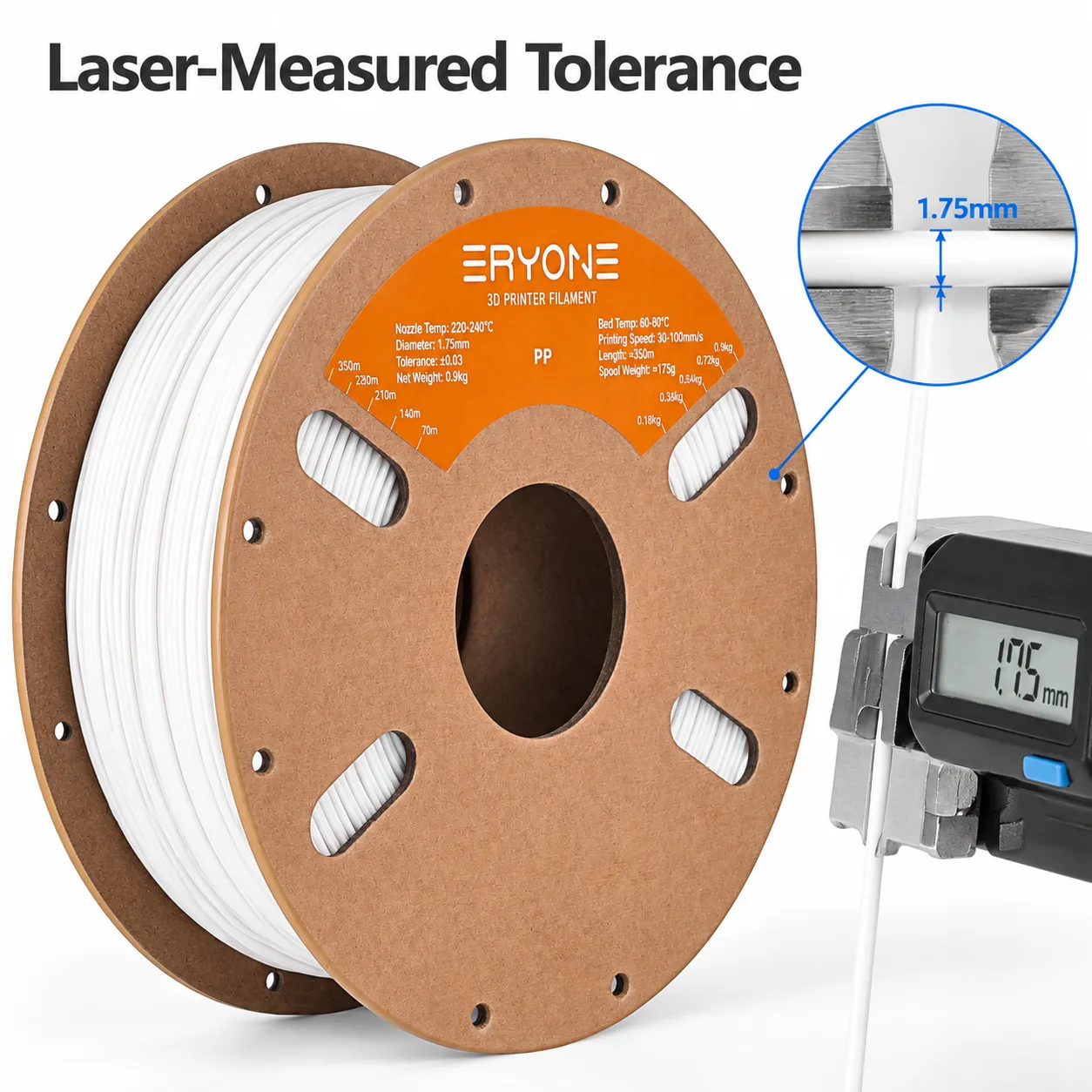 PP Filament 900g 1.75mm Yiqiu3D Chemical-Resistant — Product Images
