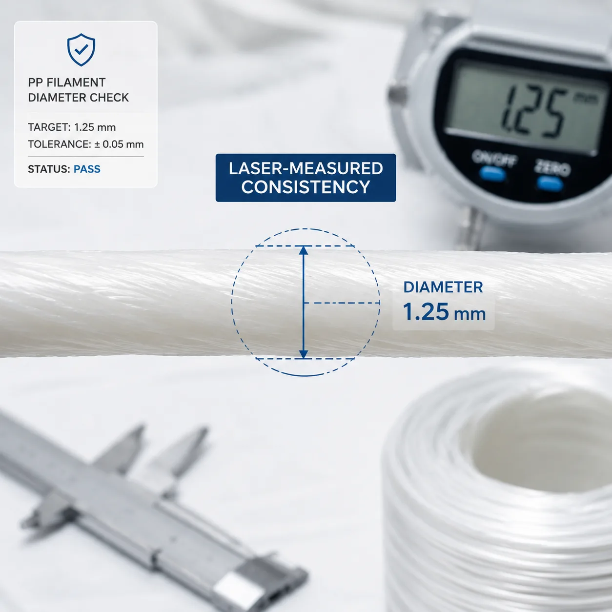 PP Filament 1.75mm White Polypropylene Chemical Resistant Living Hinge — Product Images