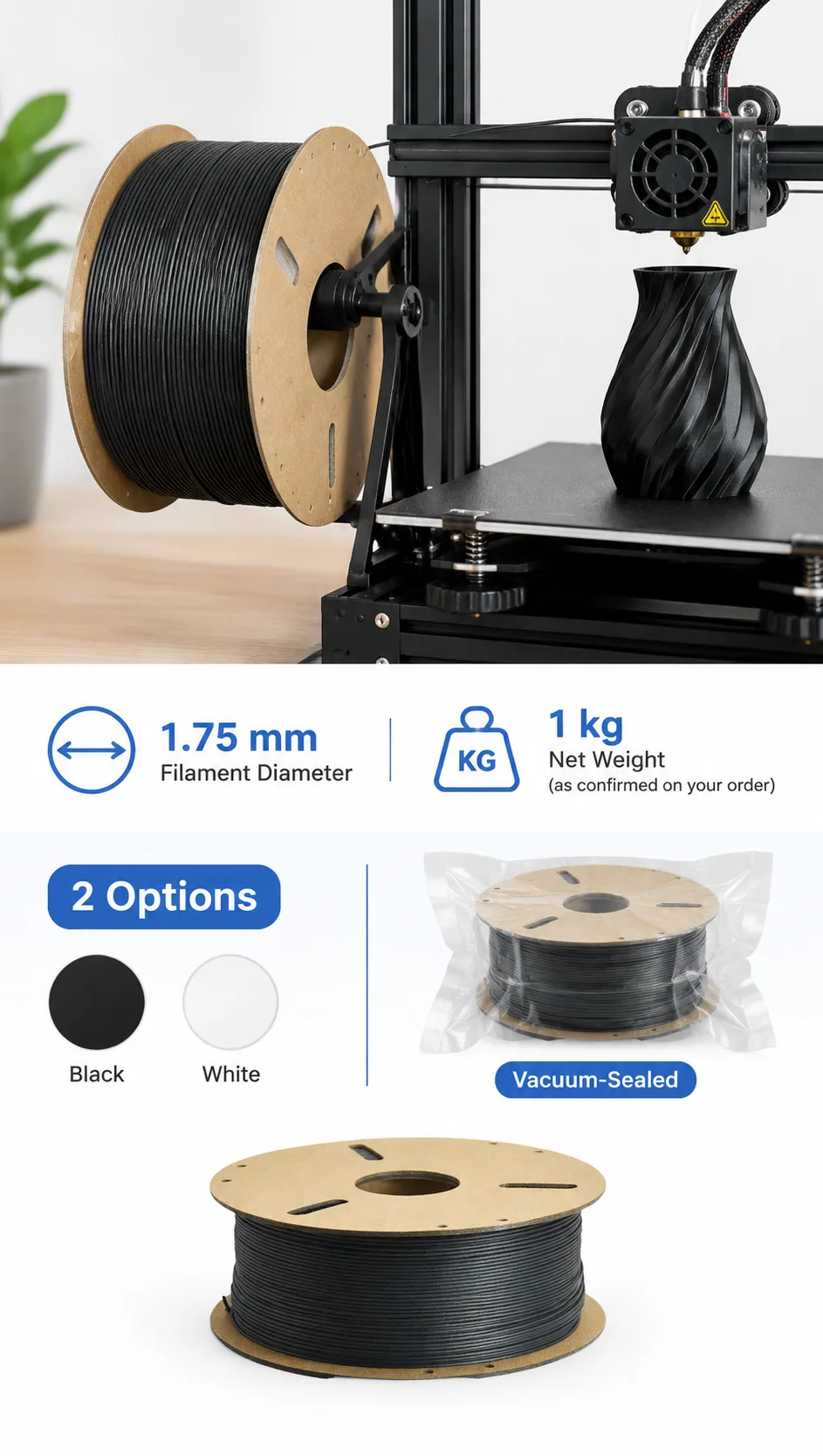 Yiqiu3D PPS-CF PEEK-A200 Carbon Fiber Nylon Composite Filament 1.75mm High-Temp Industrial — Spec Sheet