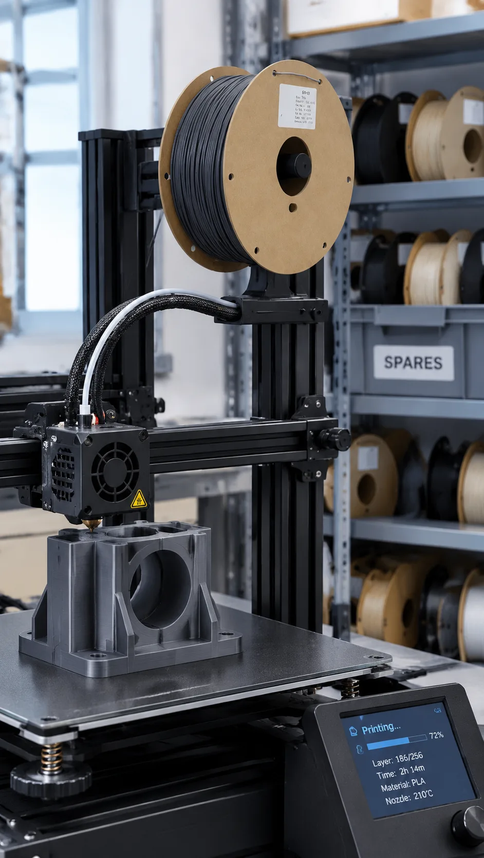 Yiqiu3D PPS-CF PEEK-A200 Carbon Fiber Nylon Composite Filament 1.75mm High-Temp Industrial — Scene