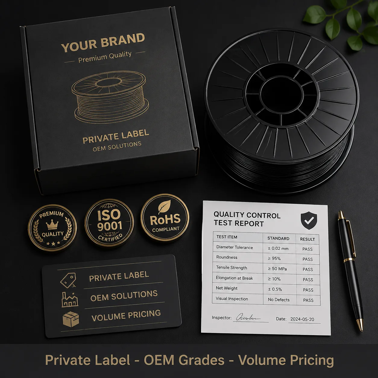 Yiqiu3D Premium PLA Filament 1.75mm High-Purity — Product Images